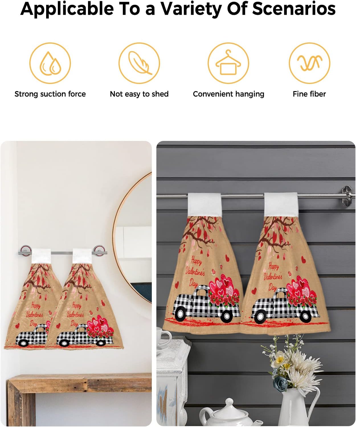 Amusing Red Love Hand Tie Towel Set
