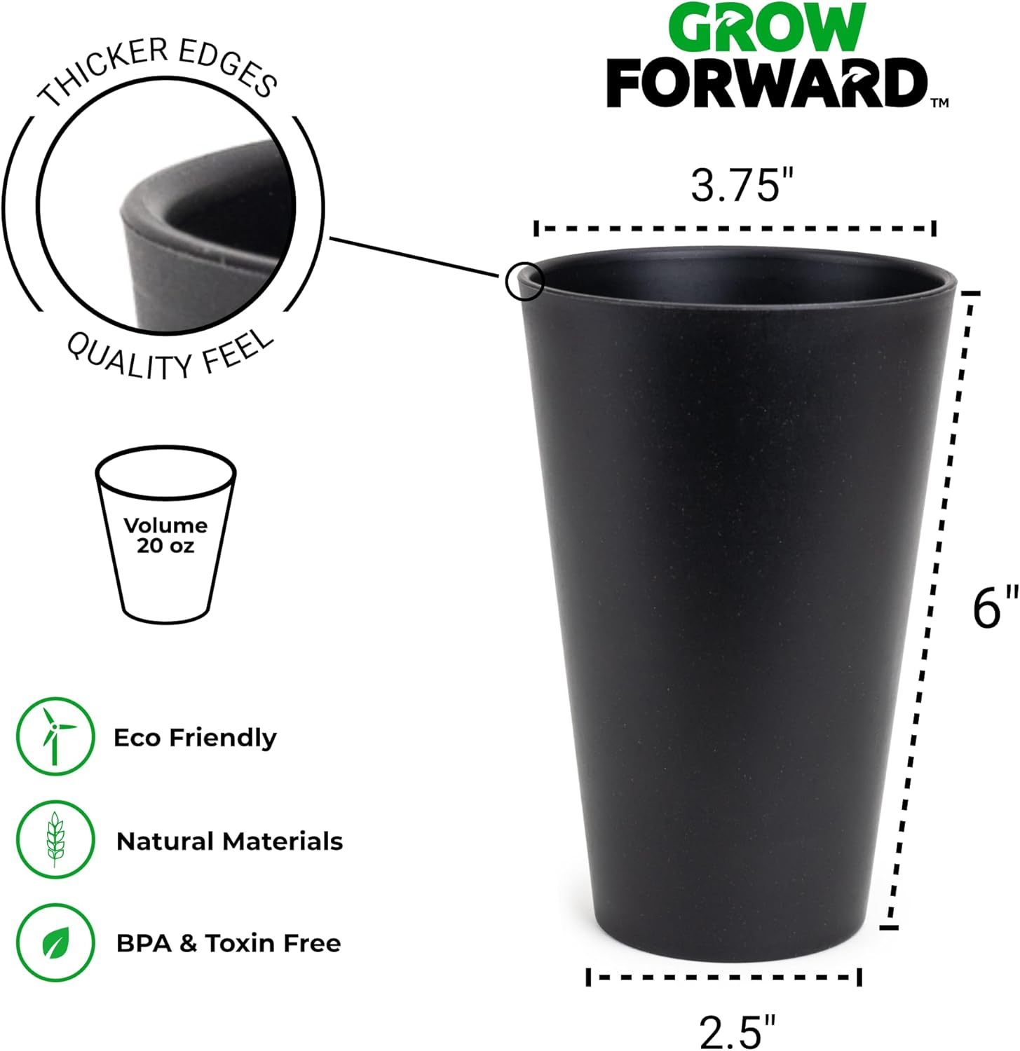 Grow Forward Premium Wheat Straw Cups - 13 20 oz