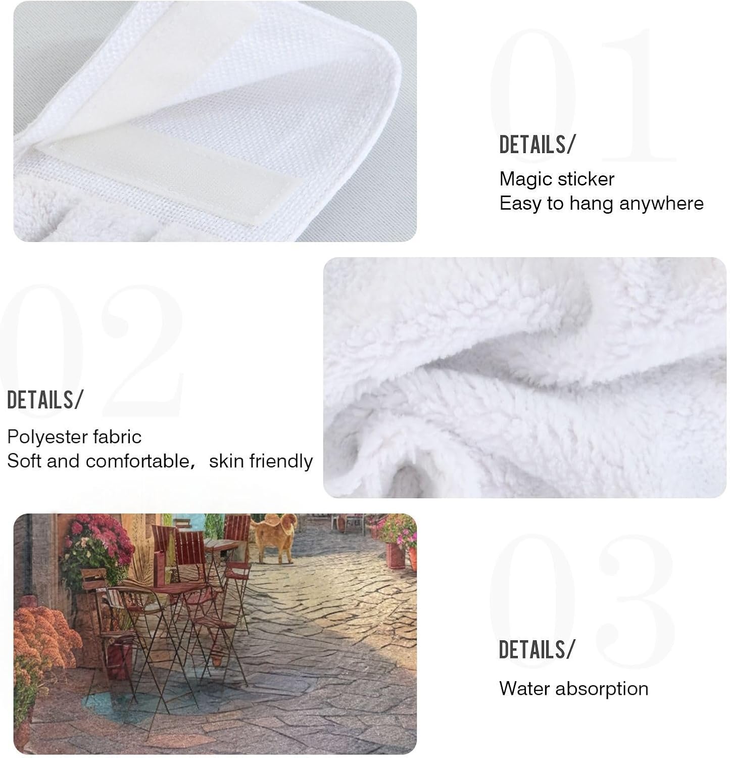Perfect Quick Dry Kitchen Towels with LoopItalian Street Scene