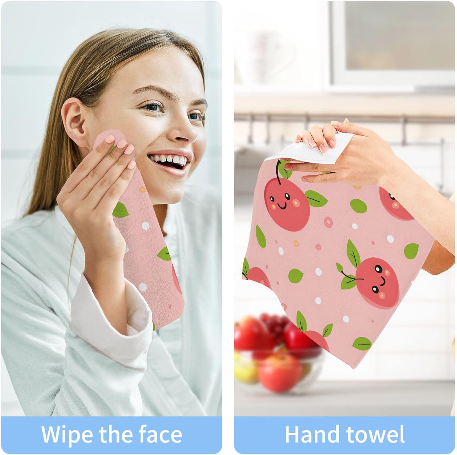 Cute Cherry Washcloth Set