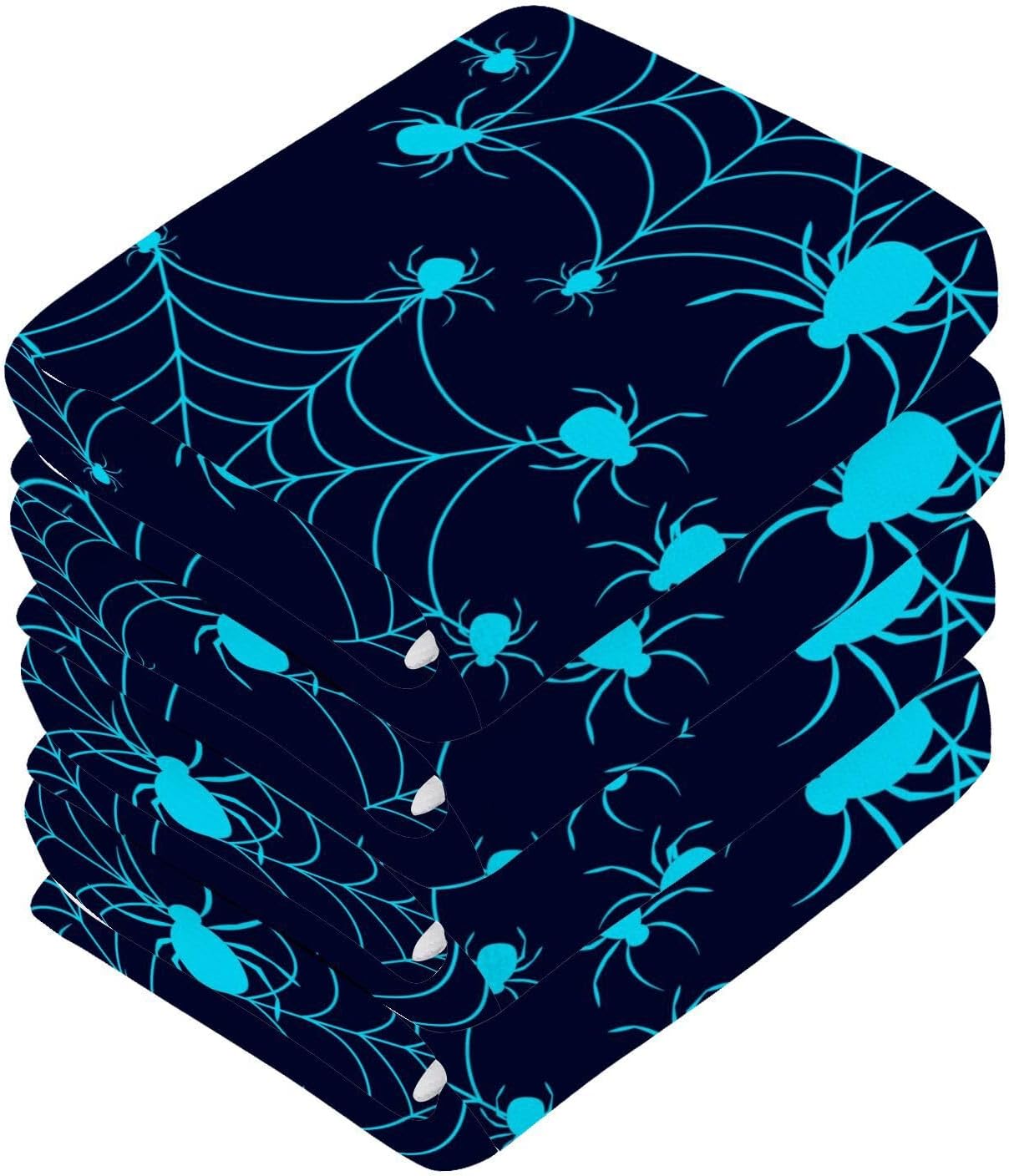 Halloween Spider Washcloths 2 Pack Soft Absorbent Cotton Face Towels