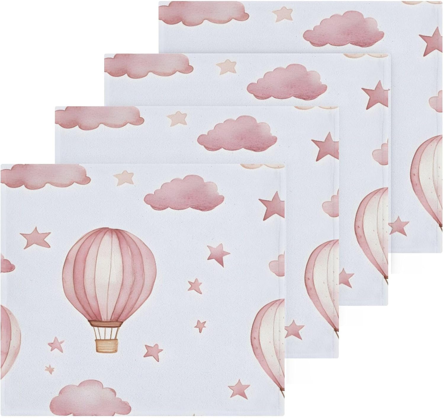 Stunning Watercolor Balloon Washcloth Set
