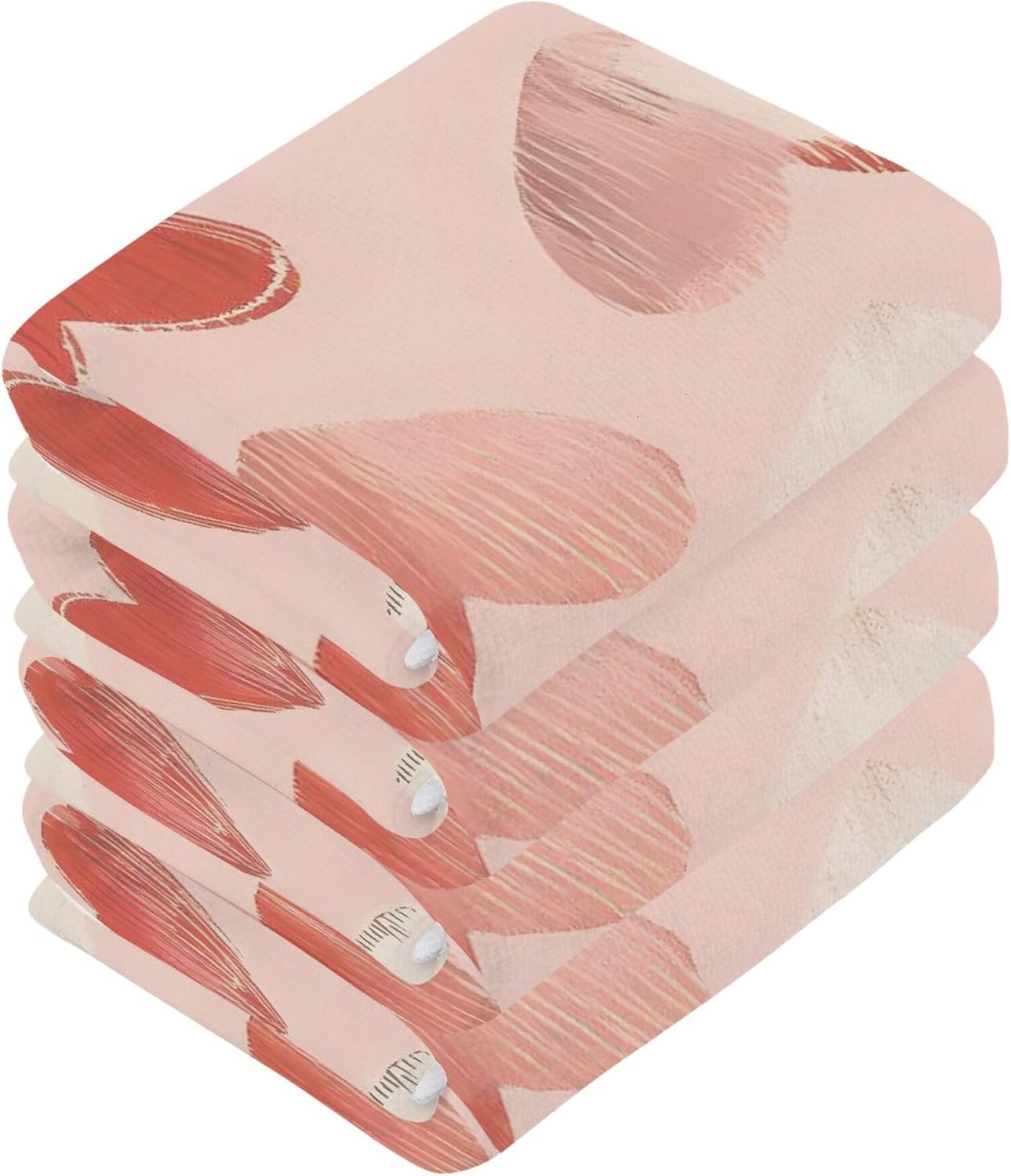 Xigua Red Hearts Washcloth Set