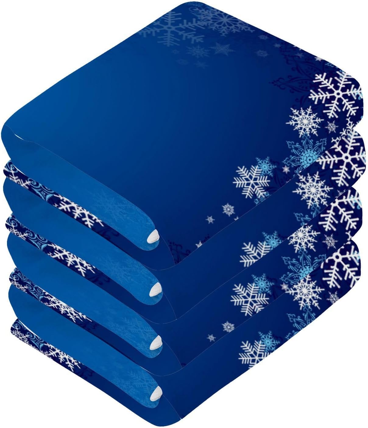 Christmas Blue Snowflake Washcloths 2 Pack