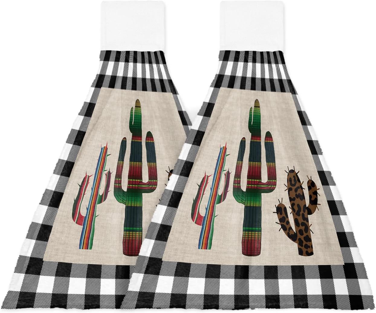 2-Piece Retro Tie Towels with Mexico Stripe Design