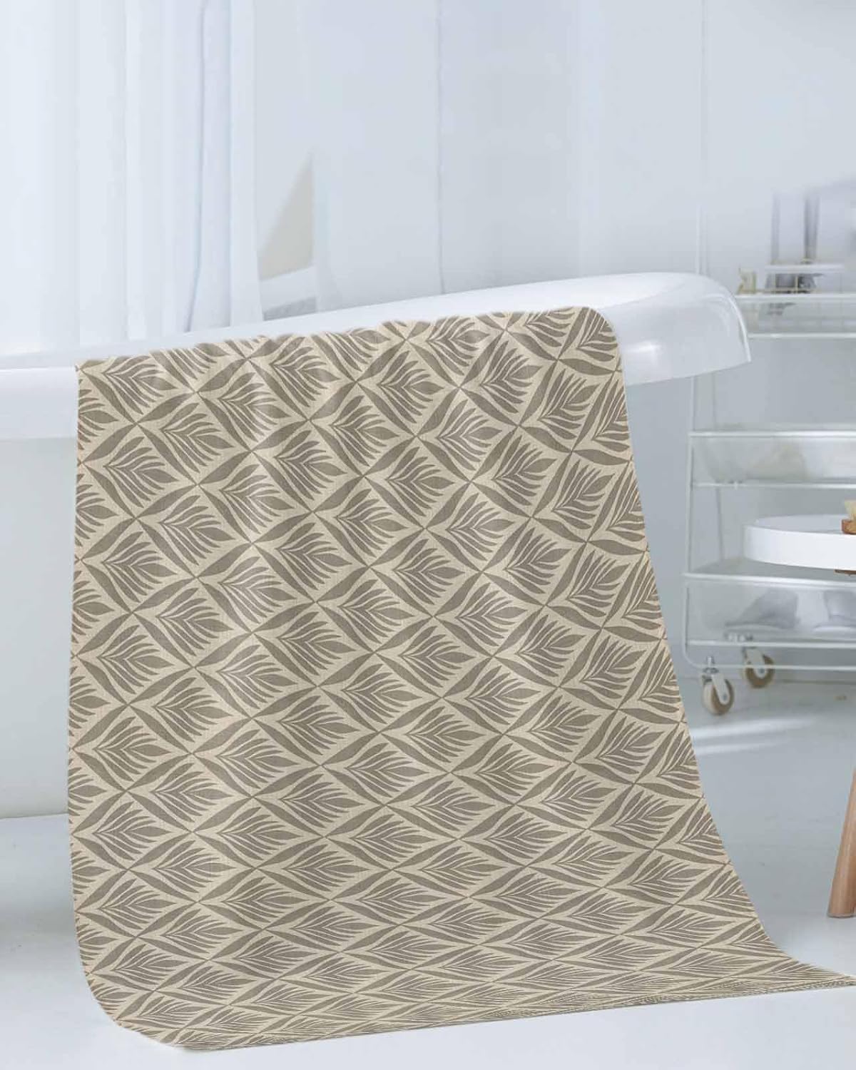 Chees D Zone - Retro Leaves Bath Towel Set Antibacterial Soft Durable