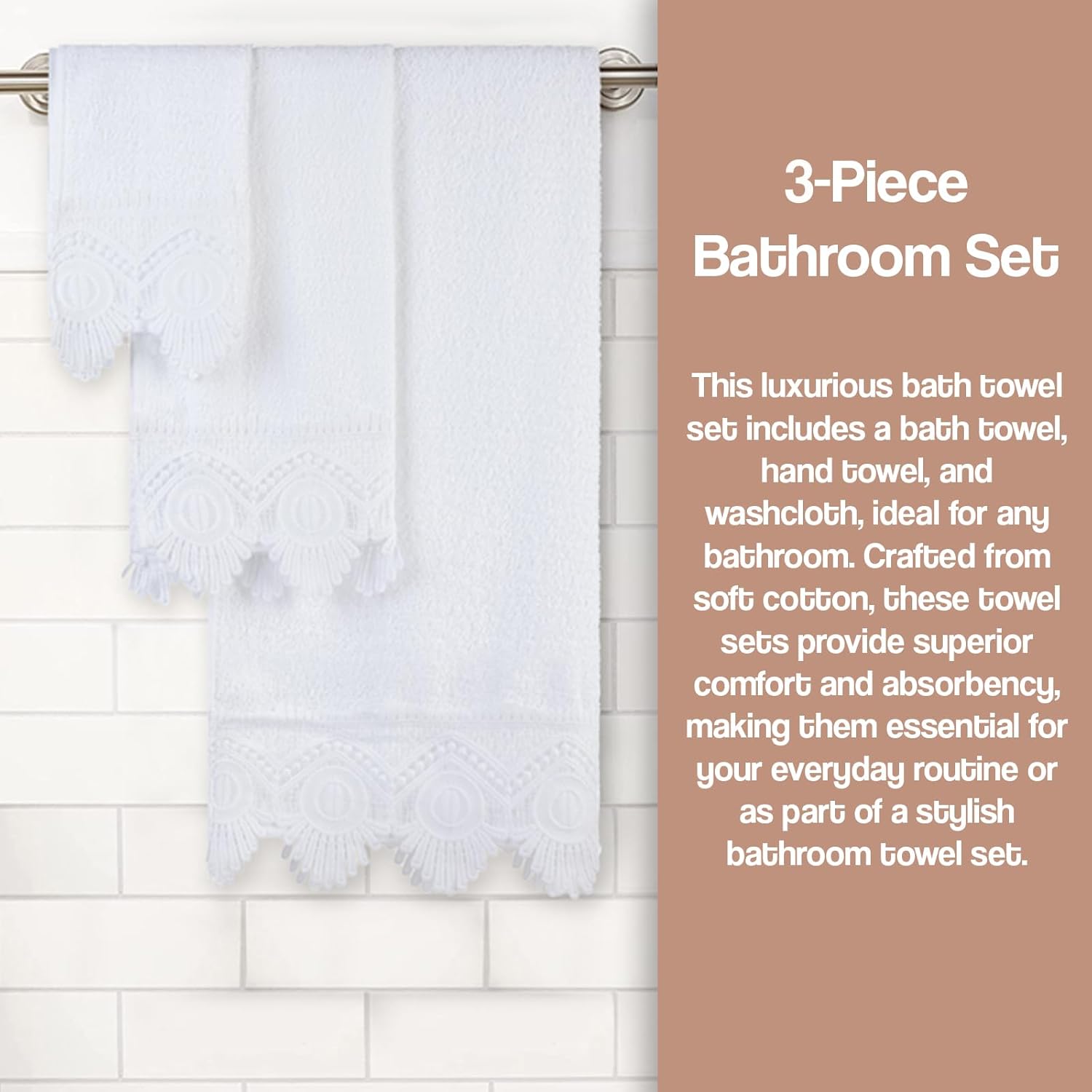 Stylish 3-Piece Bath Towel Set for Home Hotel Use