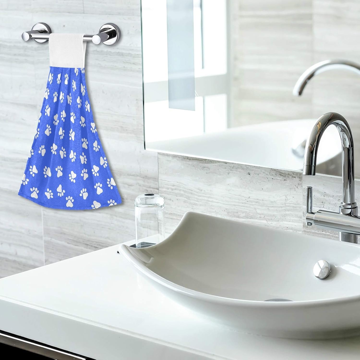 AUUXVA Cute Dog Cat Paw Print Towels 2 Pack 1