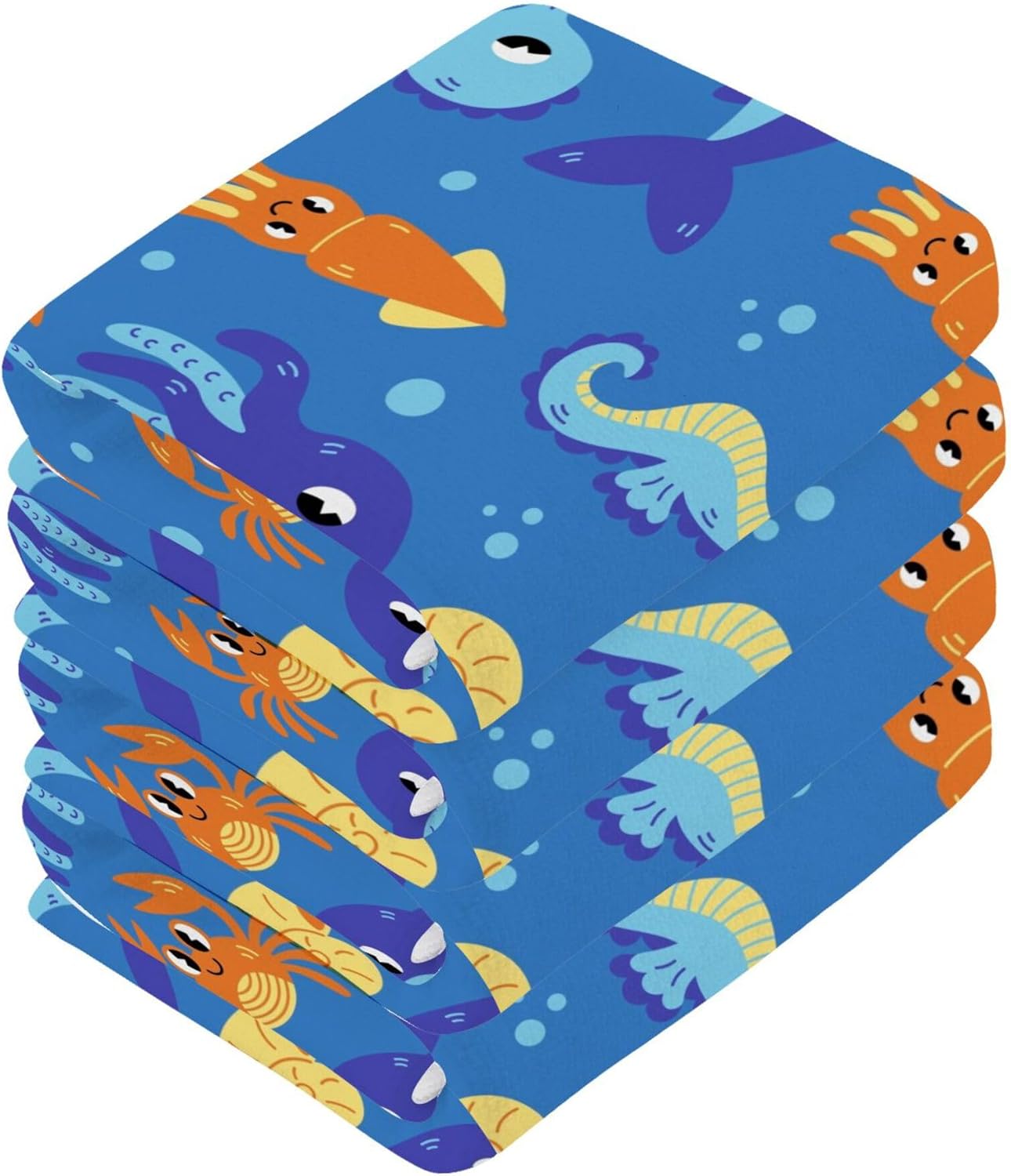 Xigua Underwater Sea Animals Washcloths Set of 2