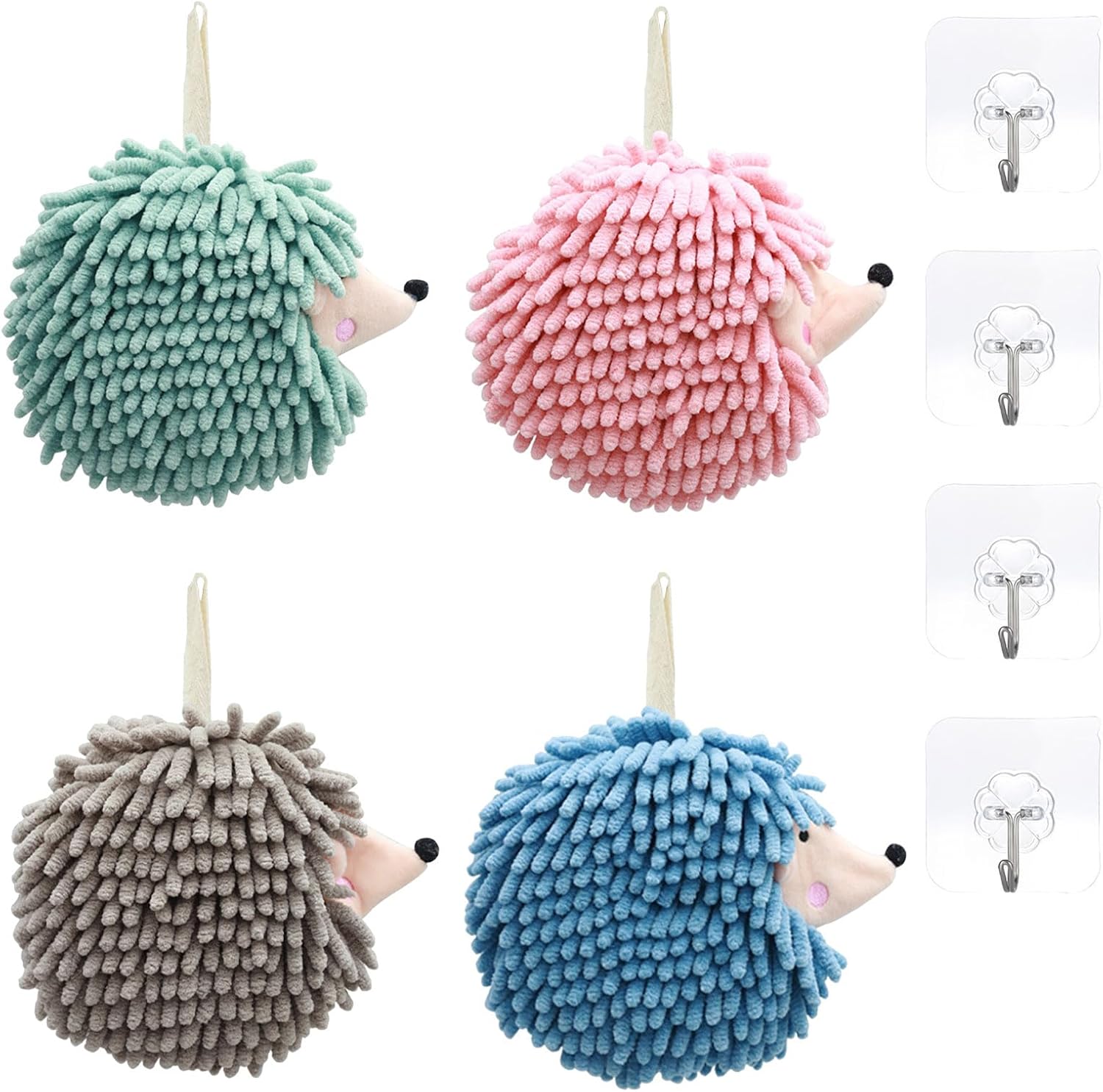4-Piece Fuzzy Ball Towels