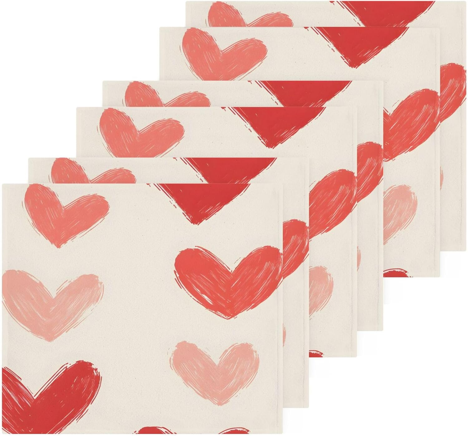 Xigua Red Hearts Fast-Drying Washcloth Set