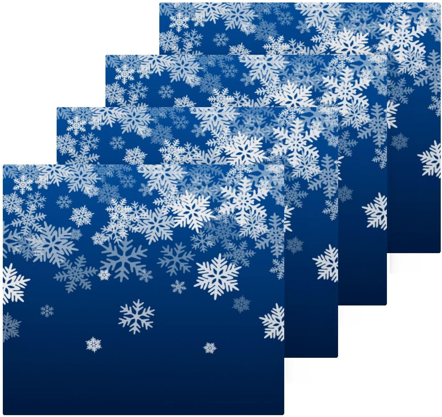 Blue Christmas Snowflake Washcloths 2-Pack
