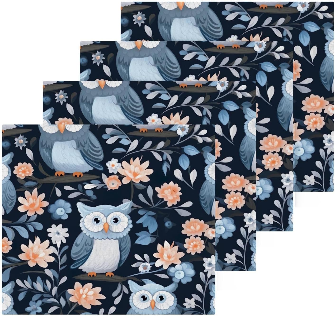 Yettasbin Owl Washcloth 2-Piece Reusable Face Towels