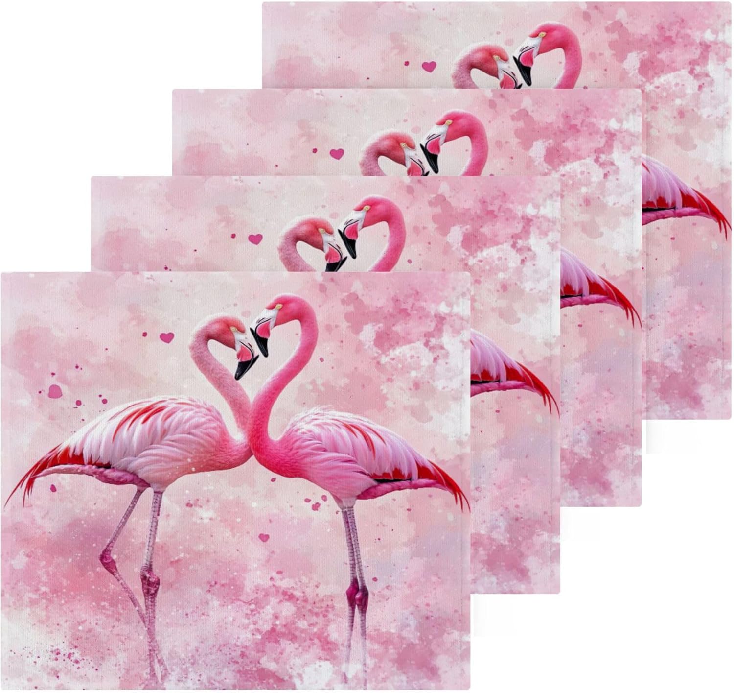 Flamingo in Love Washcloth Set