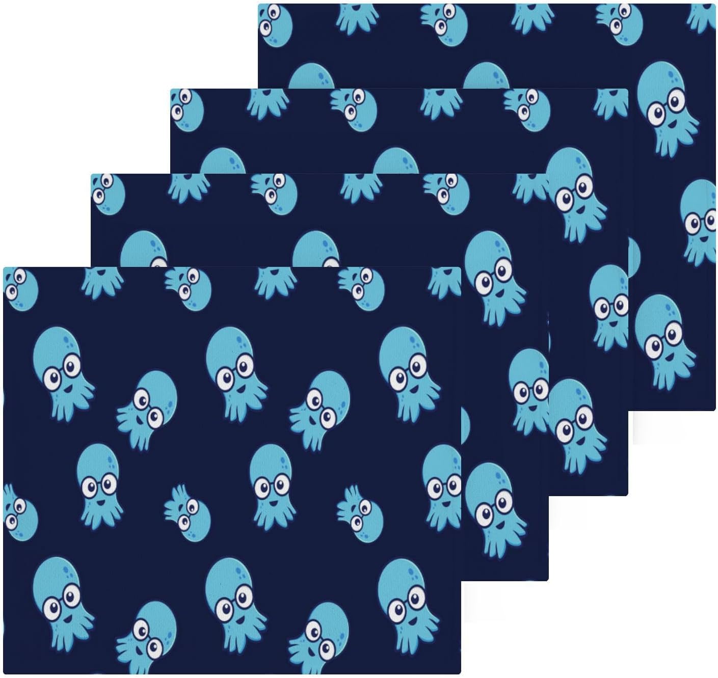 Funny Octopus Washcloths 2 Pack Soft Absorbent Baby Face Towels
