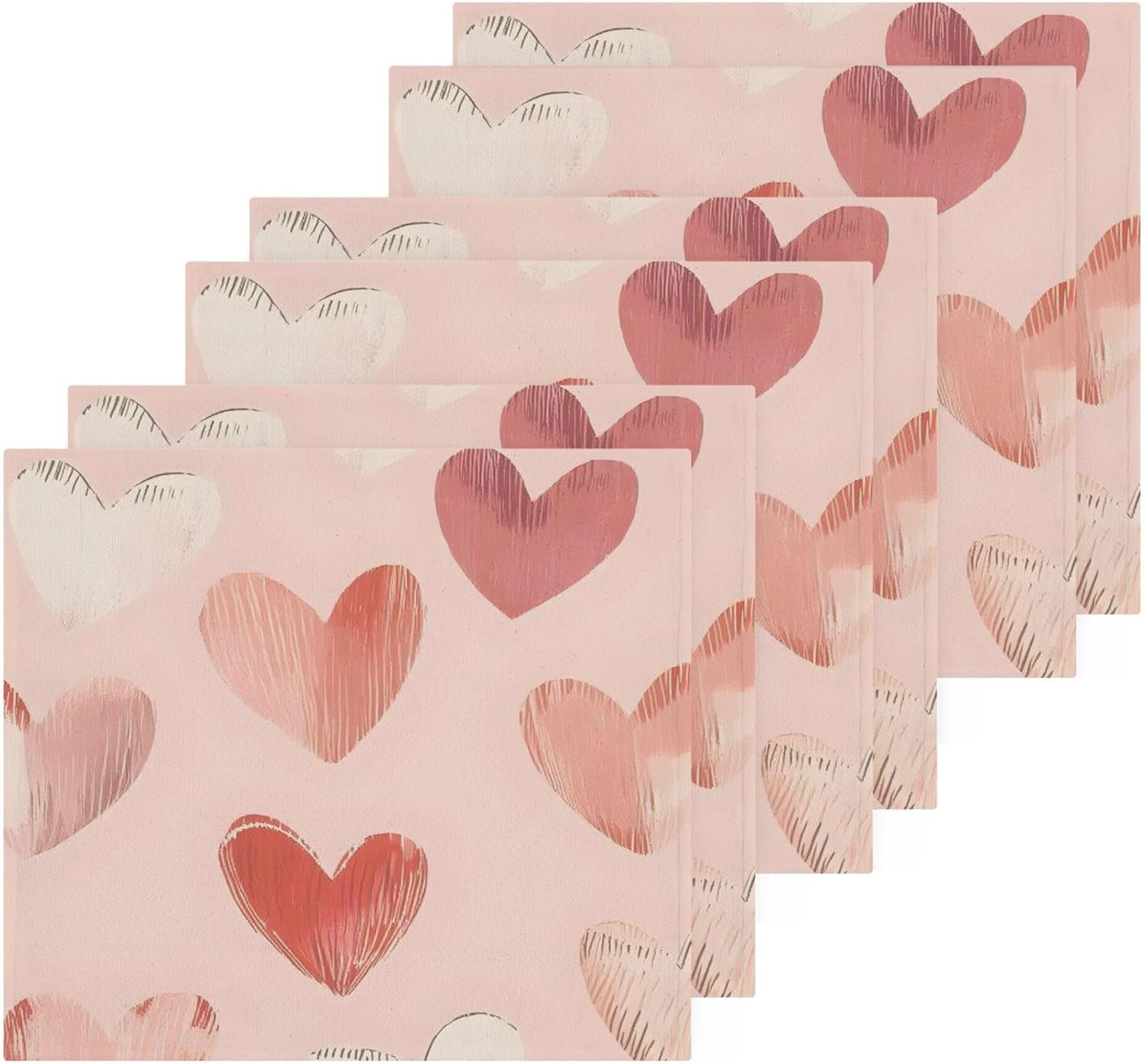 Xigua Red Hearts Washcloth Set