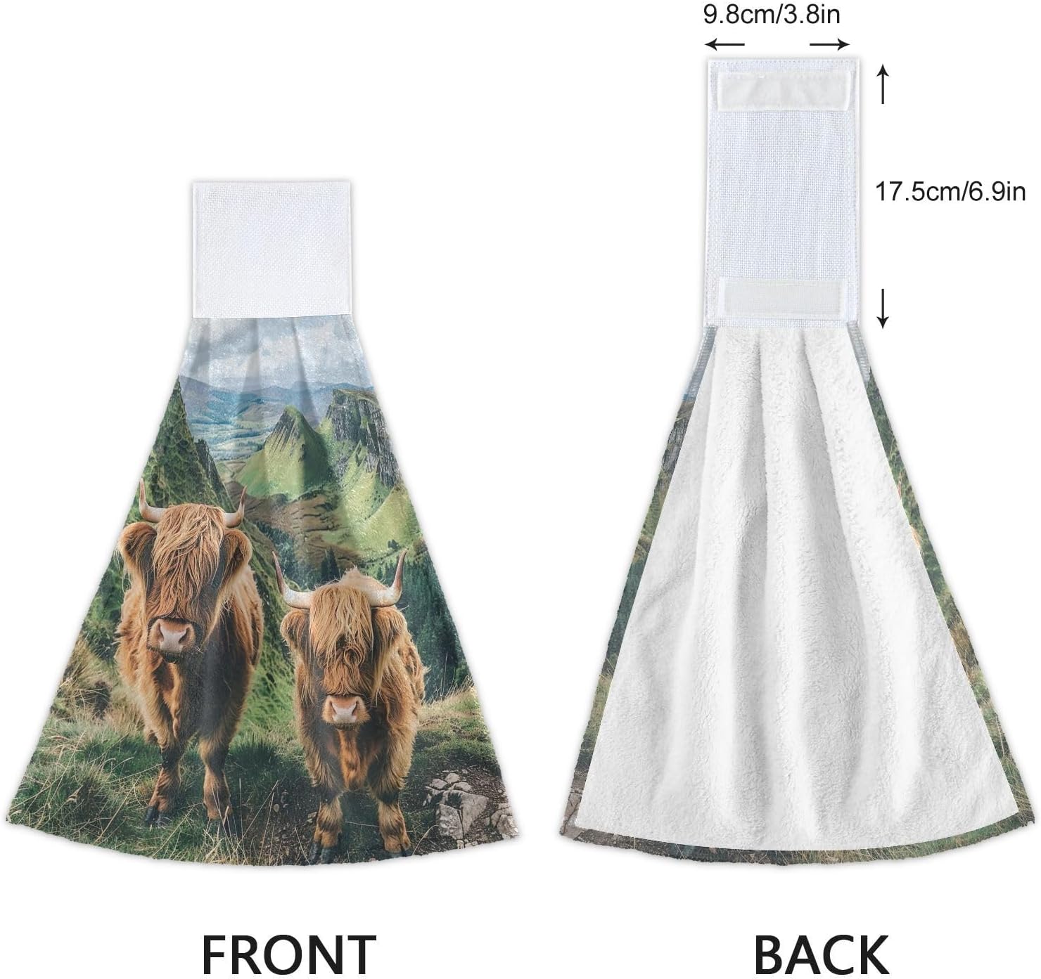 Highland Cows Kitchen Towel Hanging Loop