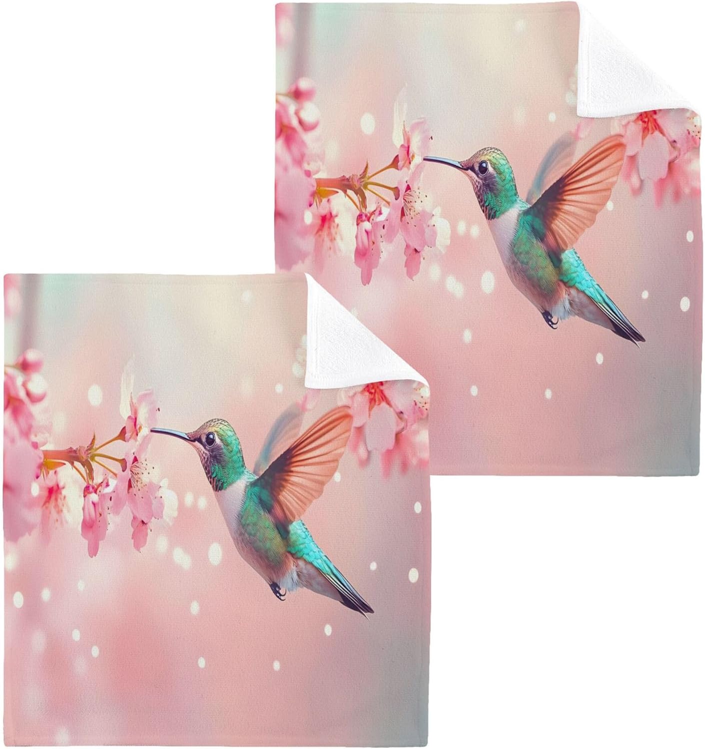 Colorful Hummingbird Washcloth Set