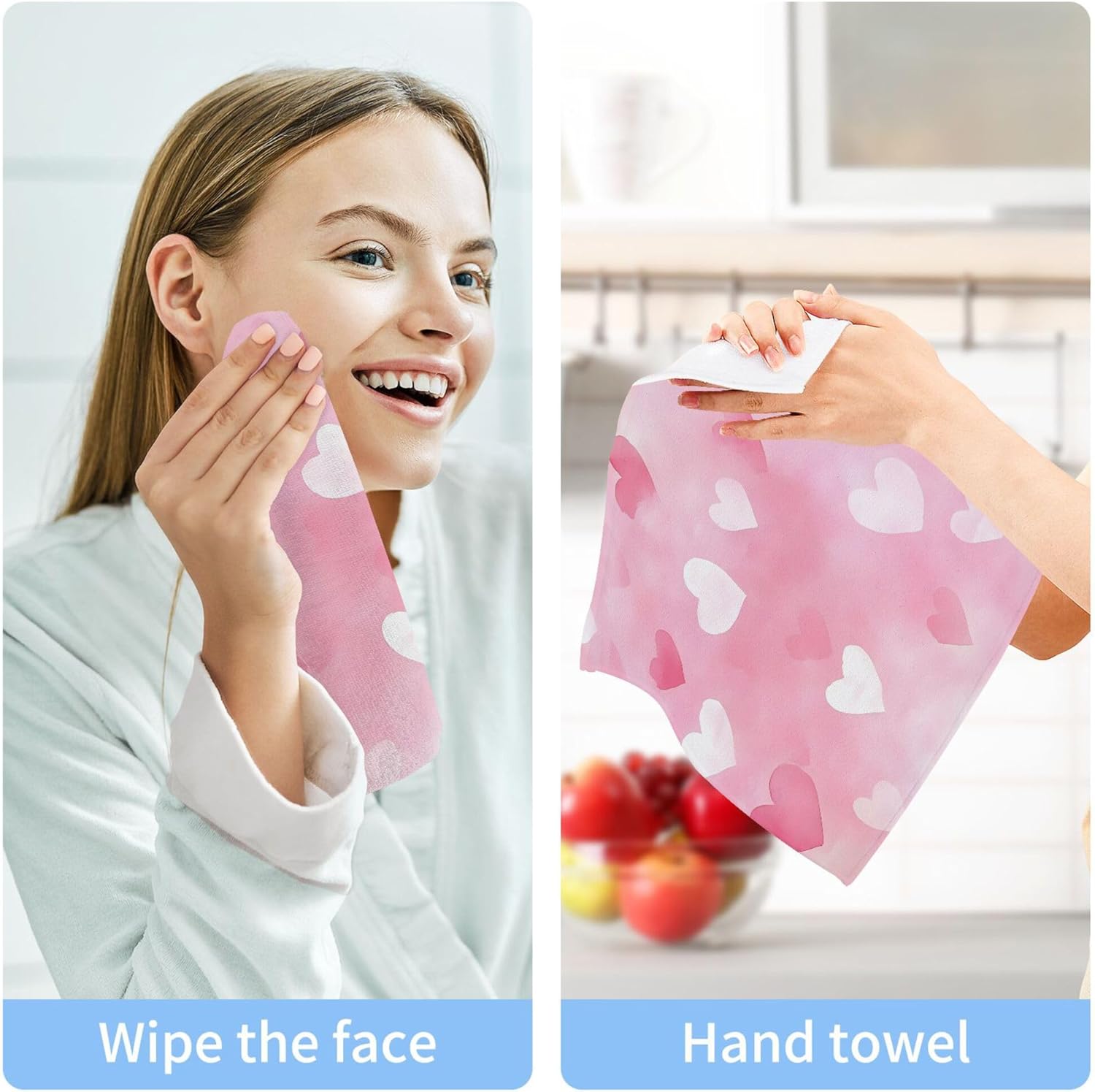 Xigua White Heart Washcloth Set