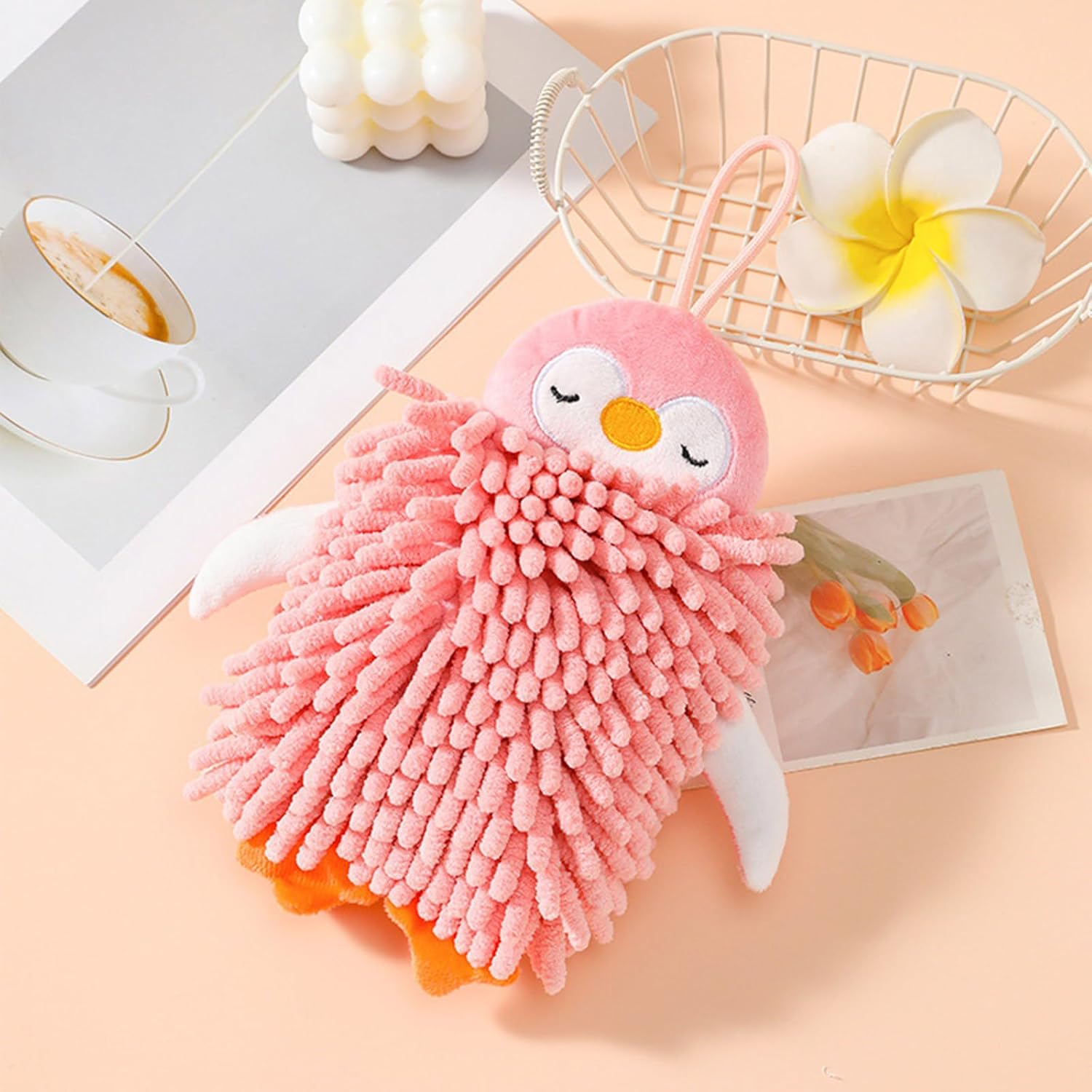 Absorbent Microfiber Cartoon Hand Towel for Home Use