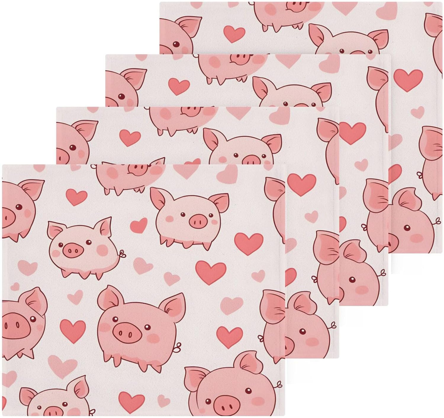 Xigua Cute Pig Washcloth Set
