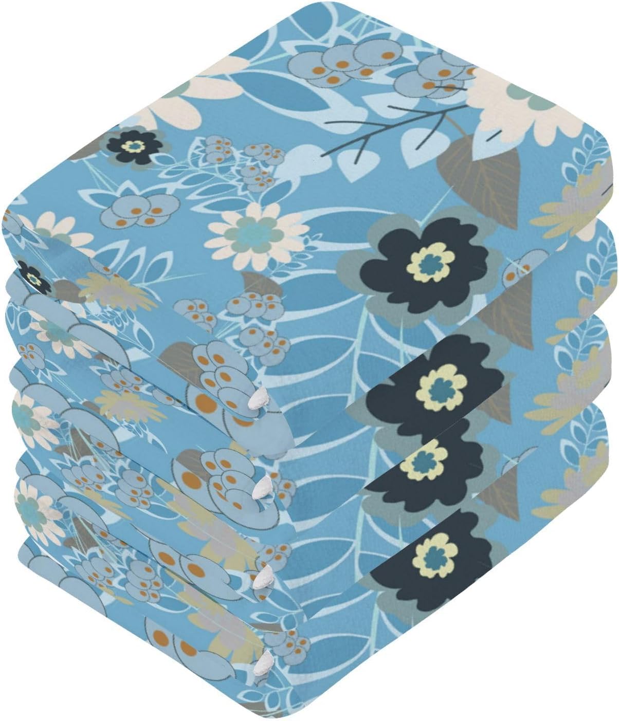 YETTASBIN Abstract Flowers Washcloths 2 Pack