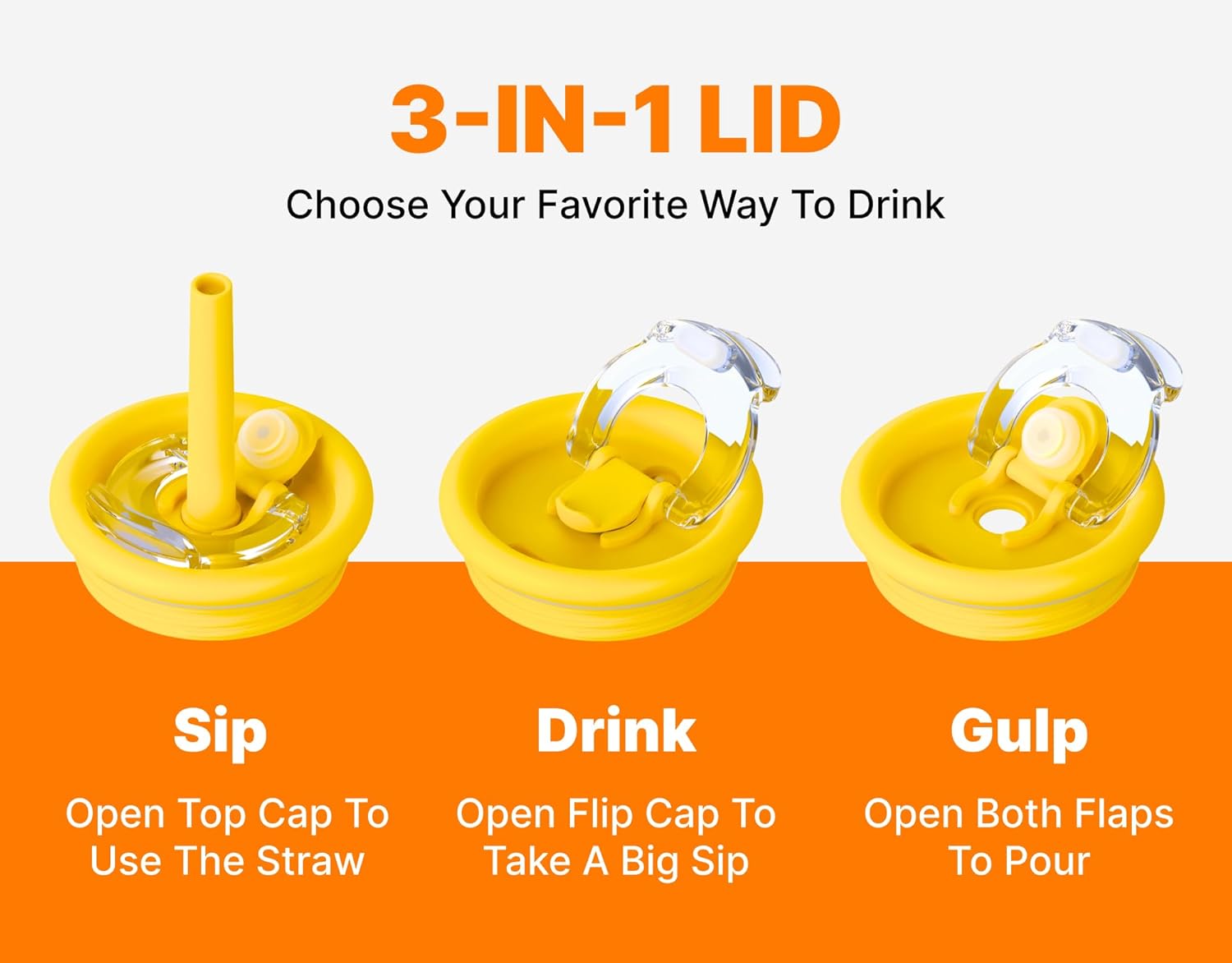 VINUR 14 oz Kids Tumbler with Handle and Straw Lid - 2 Pack