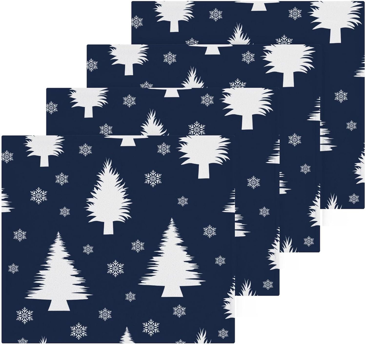 Xigua Christmas Trees Washcloths Set of 2 12x12 Inch 1