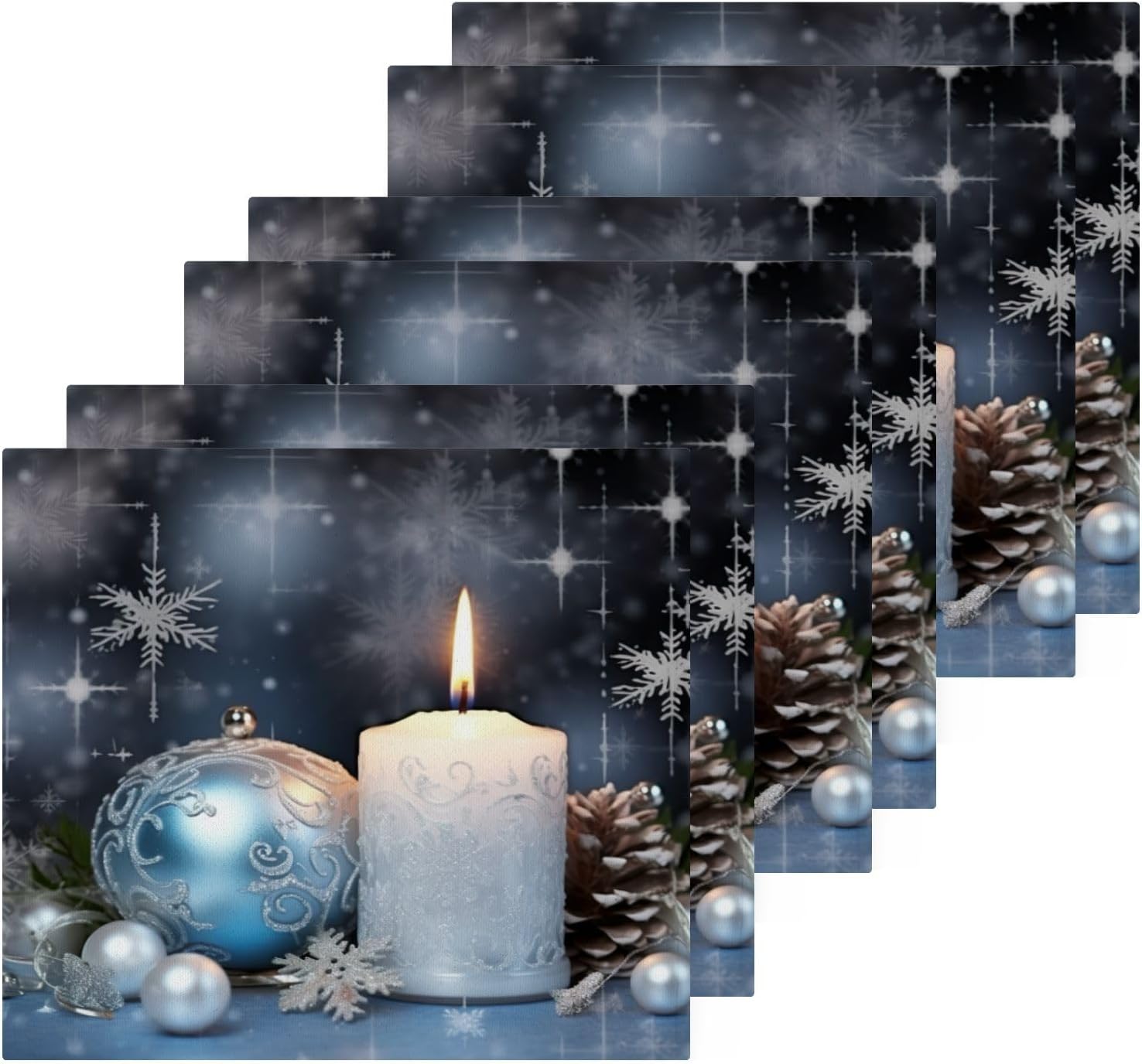 Christmas Candle Washcloths 2 Pack Soft Reusable Face Towels