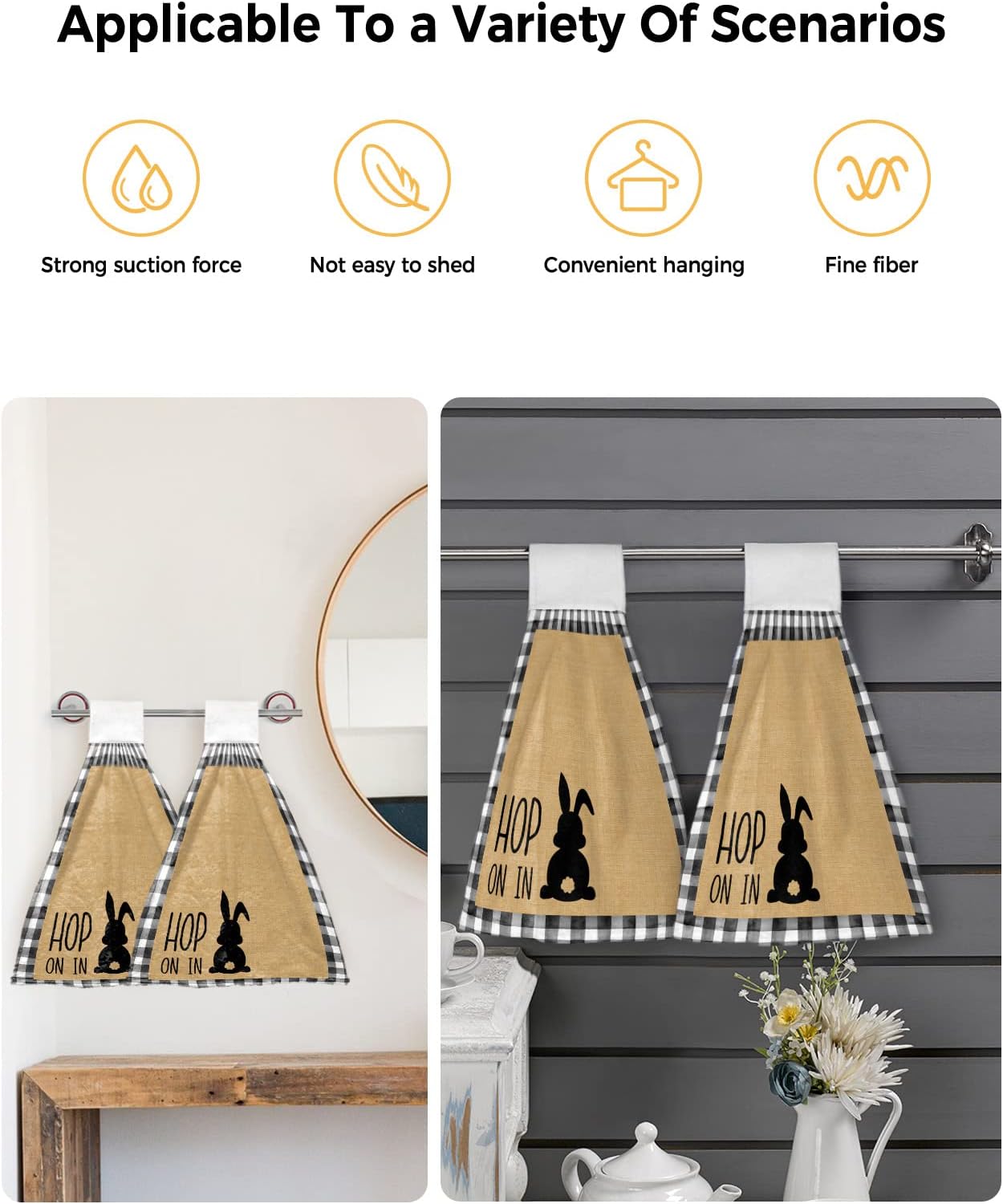 Soft Absorbent Hanging Kitchen Towels for Daily Use