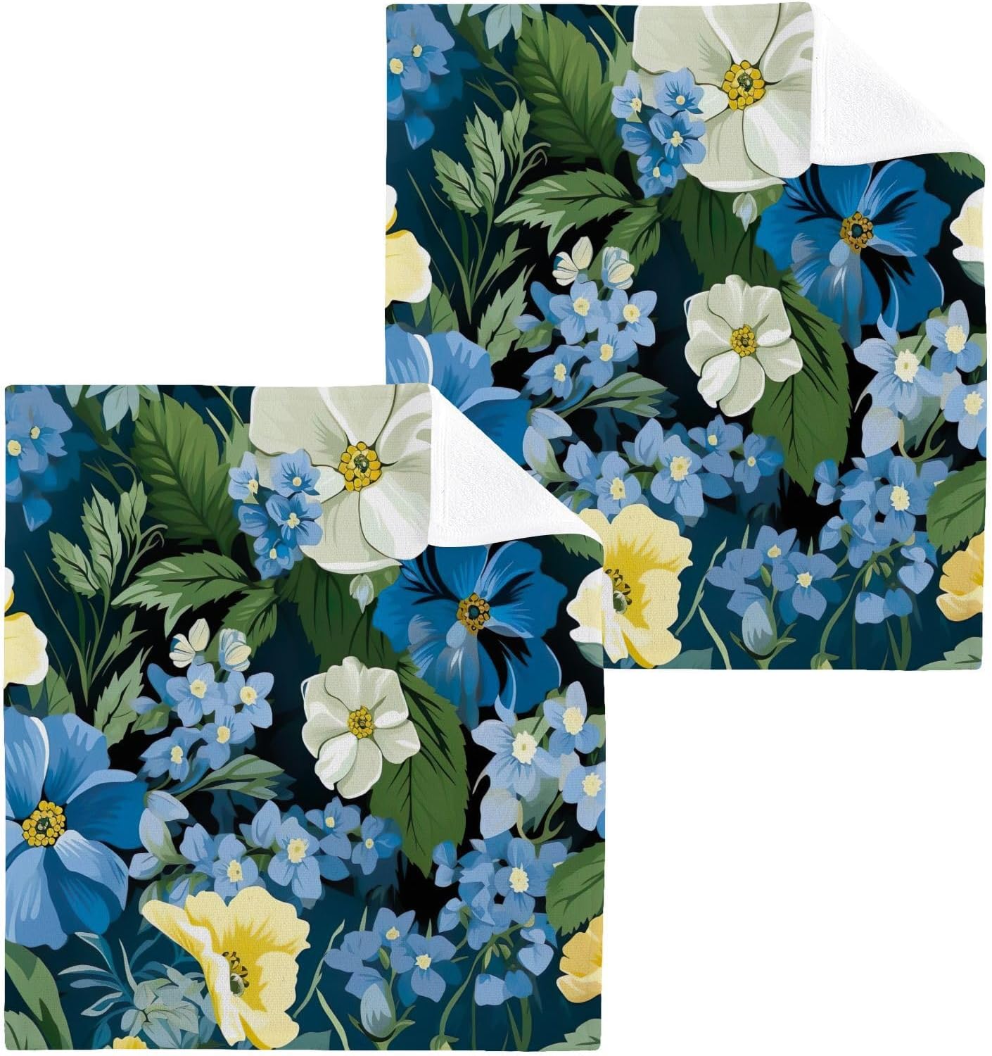 Floral Beauty Washcloth Set Soft Absorbent 12x12