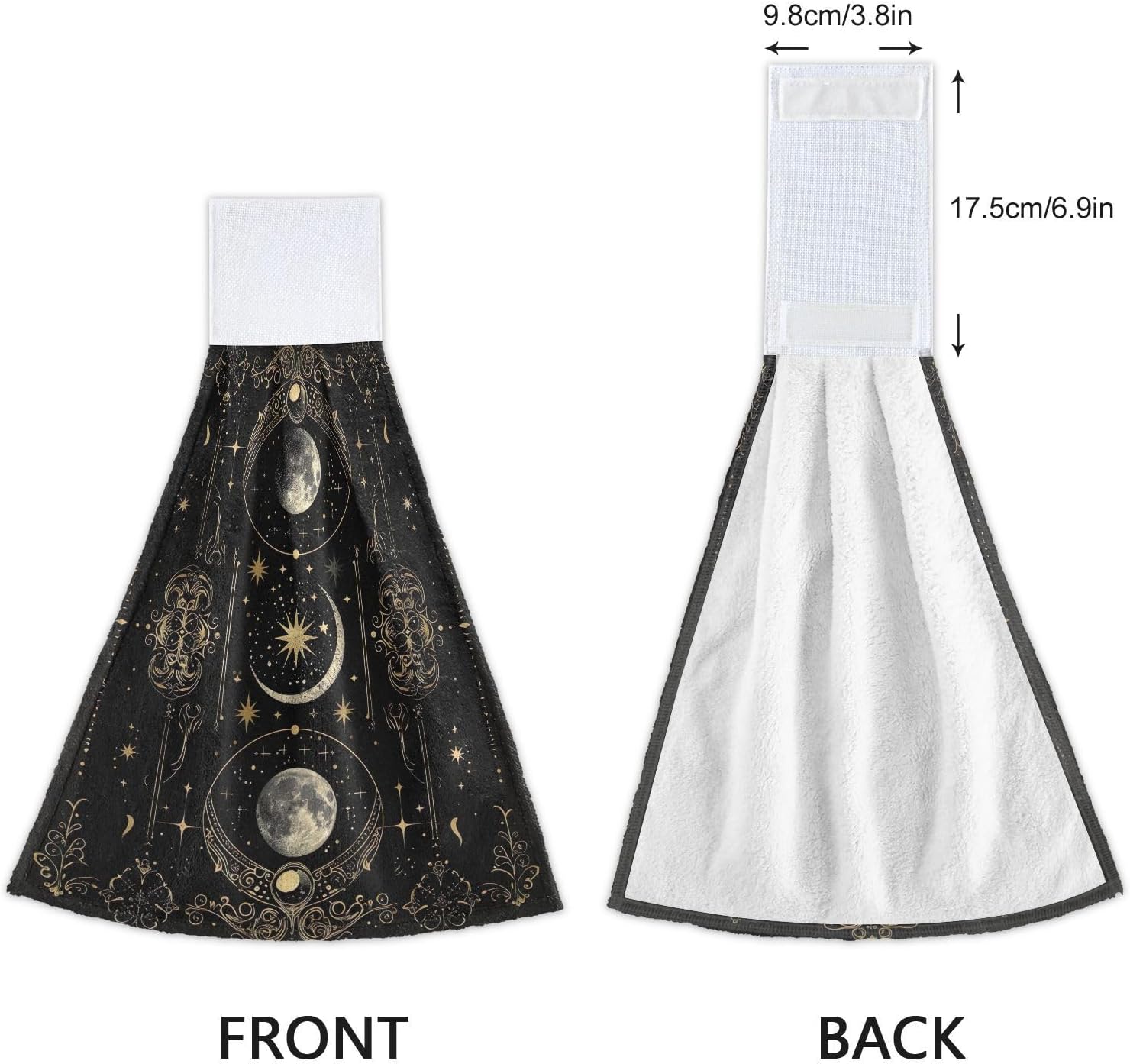 Set of 2 Hand Towels with Hanging Loop - 182x14 inches