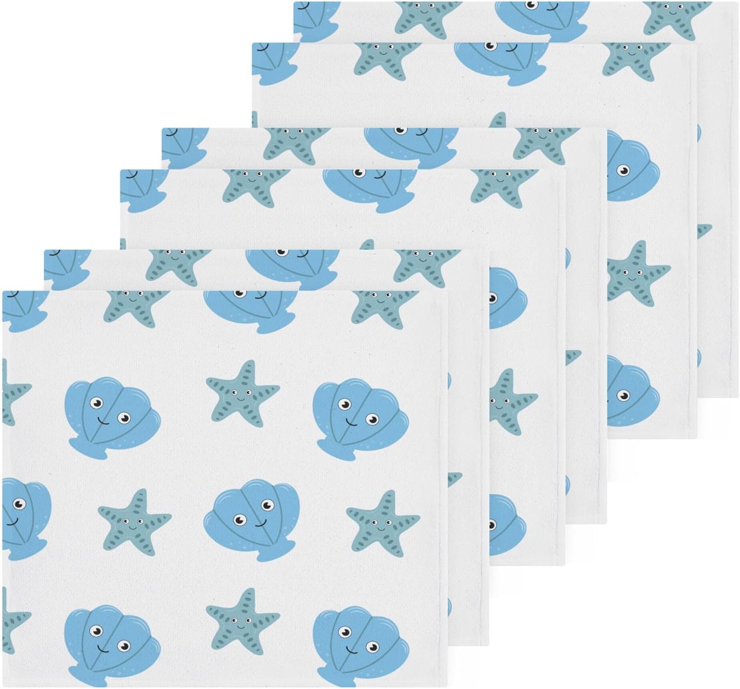 Sturdy Cartoon Seashell Washcloth Set for Bathroom and More