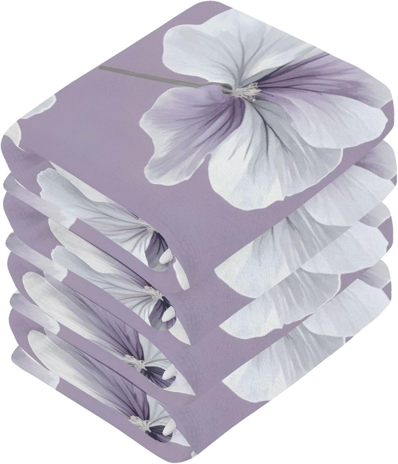 Xigua GrayGeranium Flower Washcloth Set