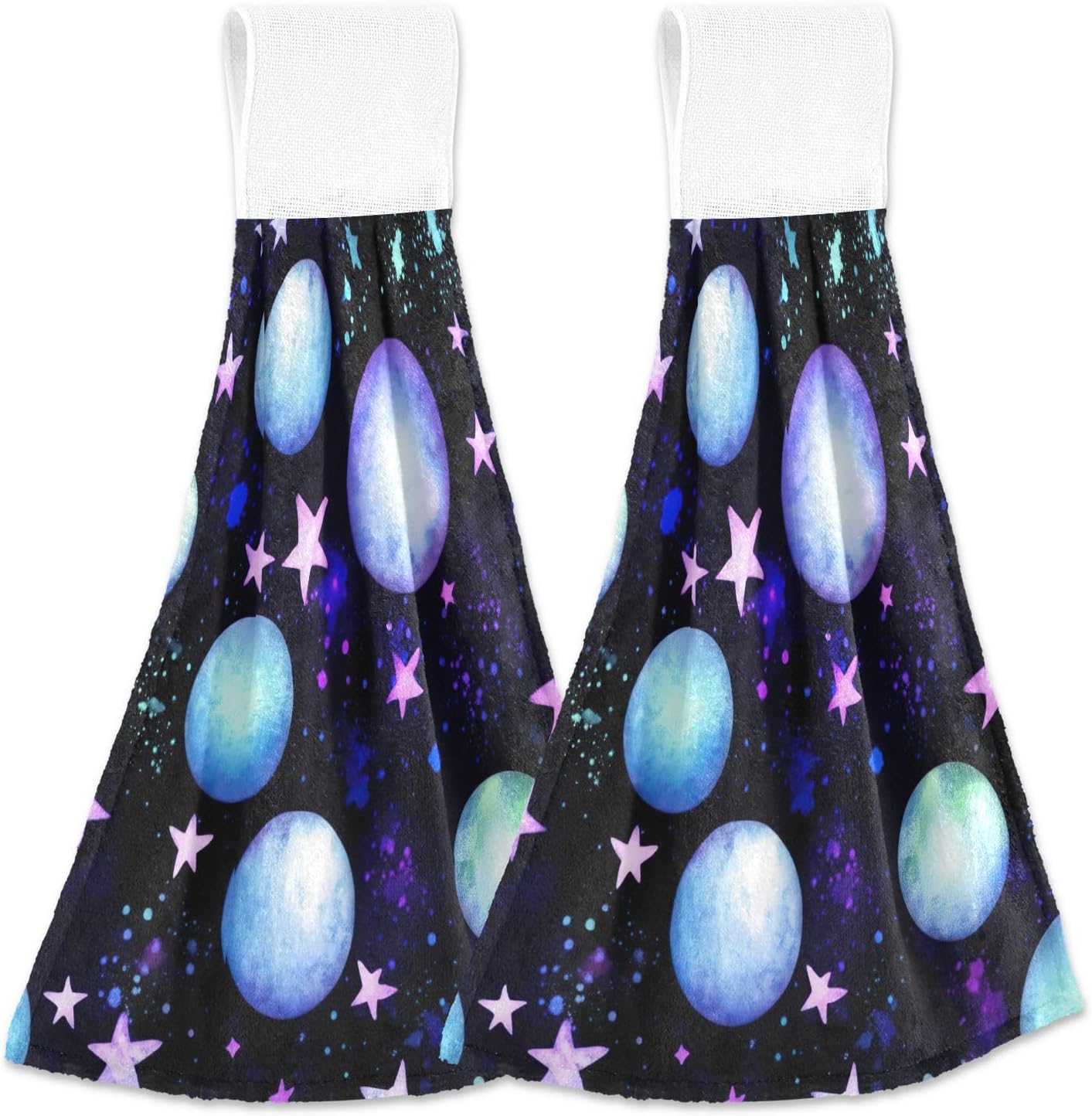 RPLIFE Watercolor Planets Hand Towel Set of 2