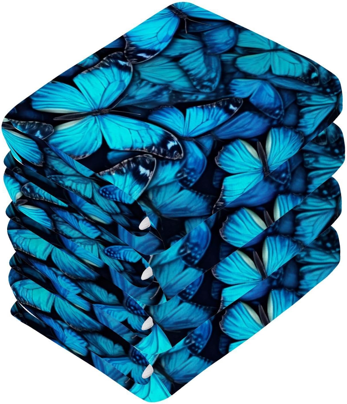 Blue Butterfly Washcloth Set Soft and Reusable