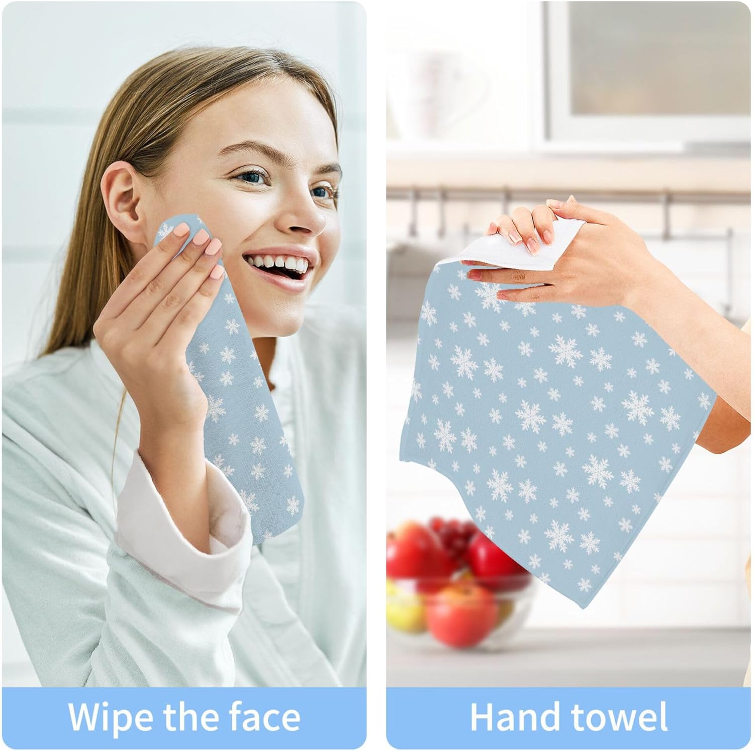 Xigua Christmas Snowflake Washcloth Set