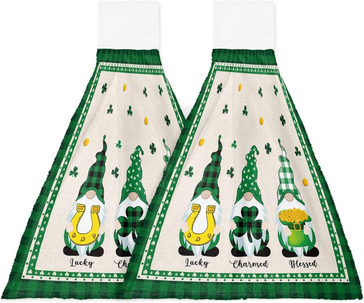 St Patricks Day 2-Piece Absorbent Towels with Hanging Loops