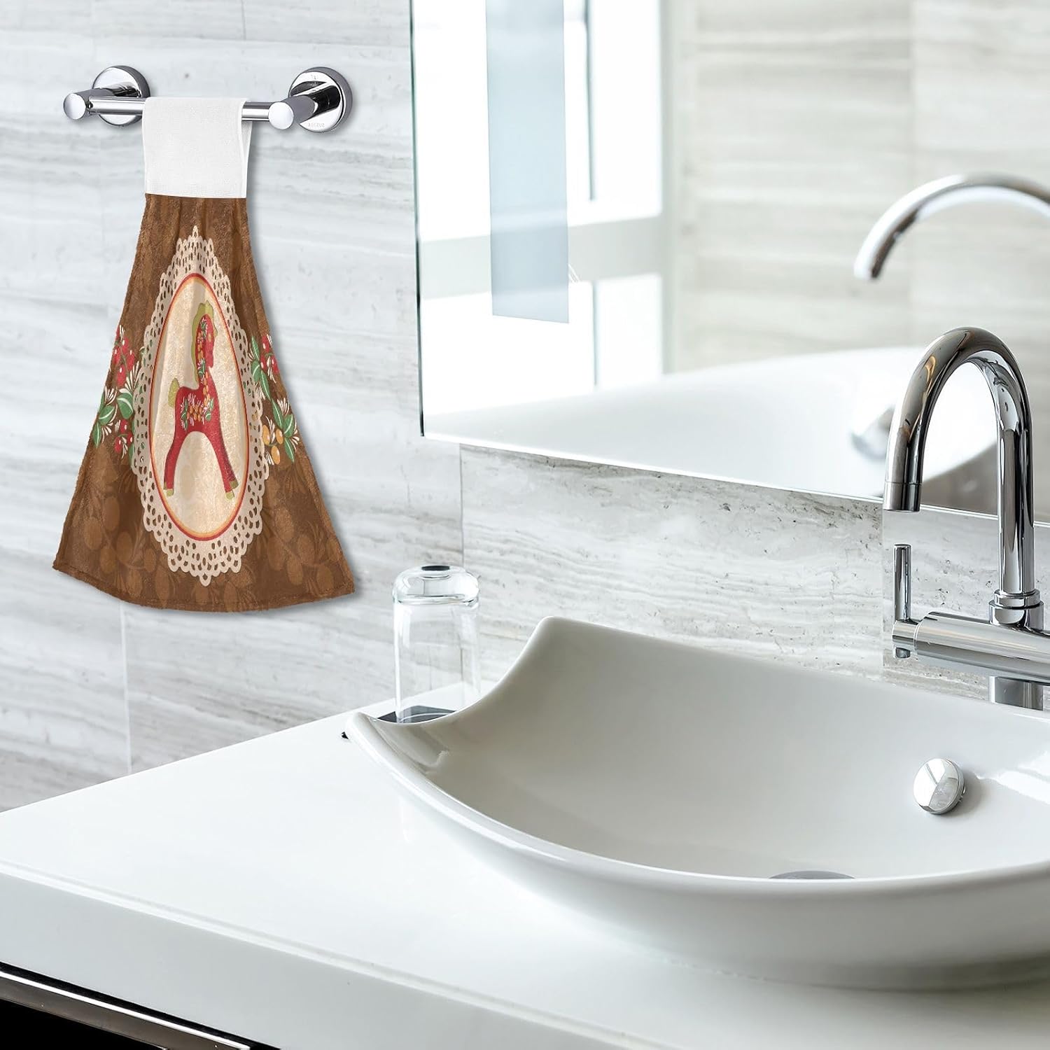 Red Dala Hand Towels Set