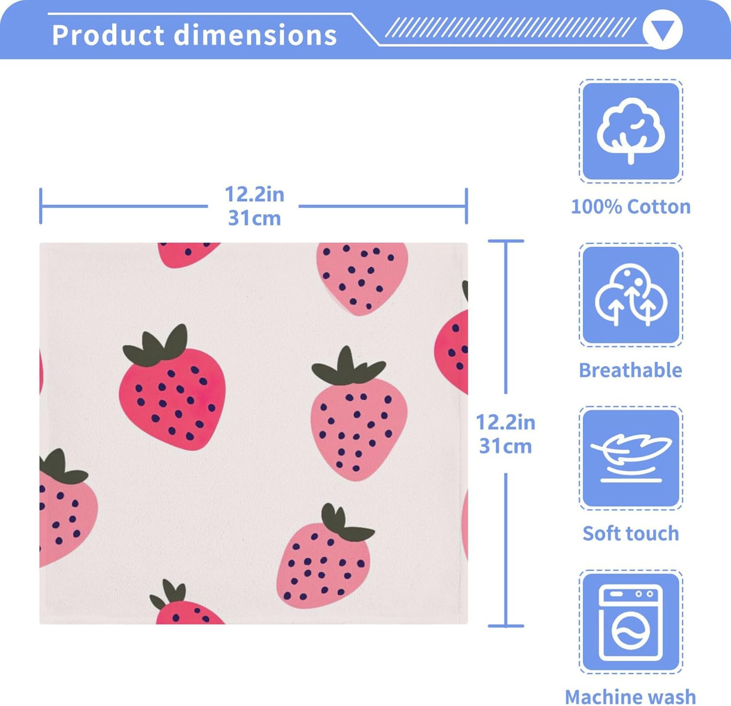 Cute Strawberry Washcloth Set for Fast-Drying Multi-Purpose Towels