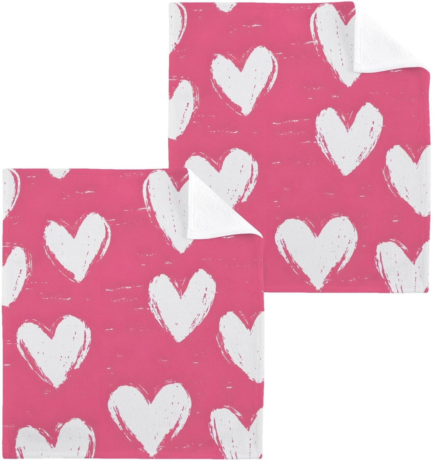 Xigua White Heart Fast Drying Washcloth Set