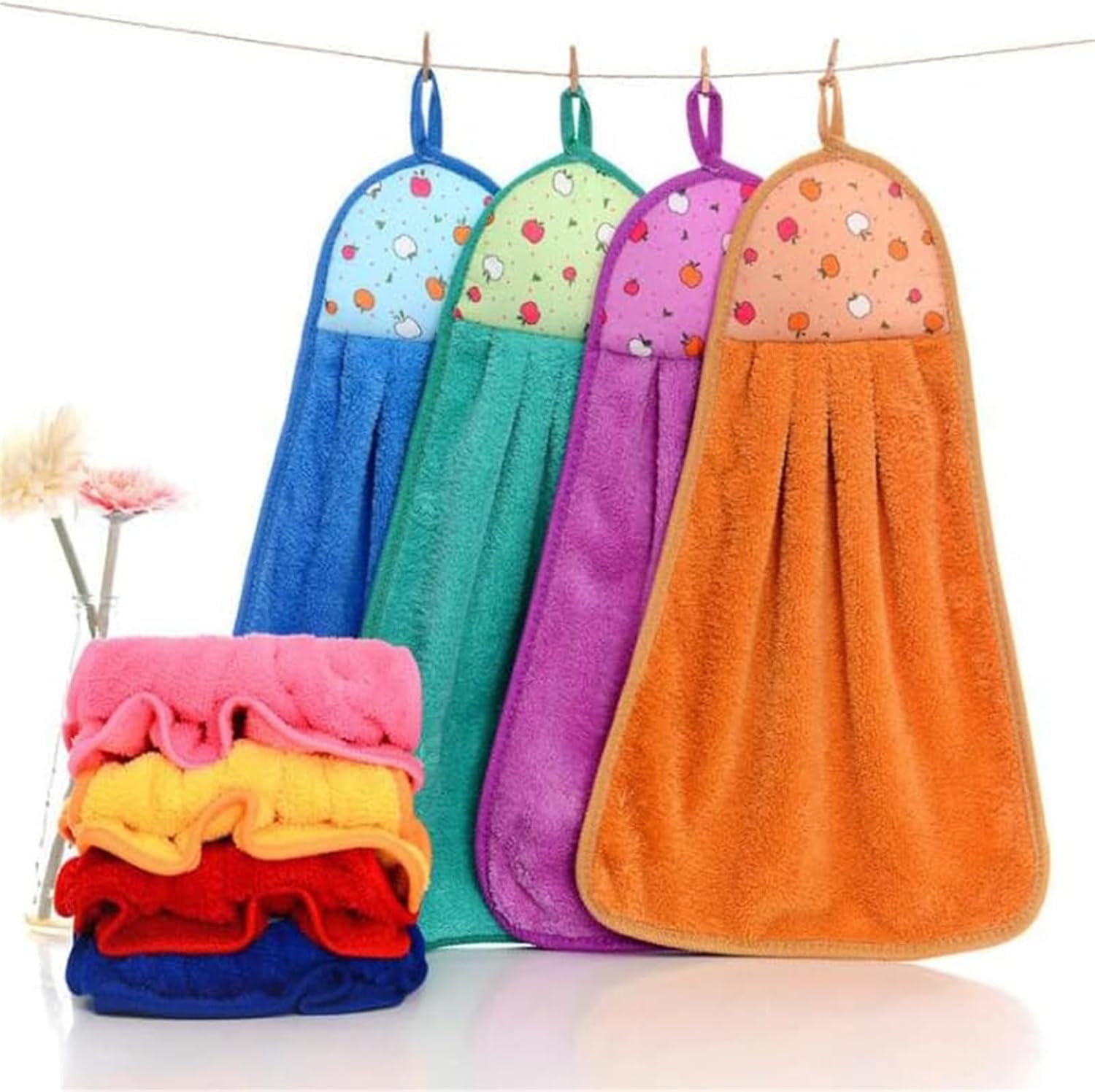 Quick Dry Microfiber Hand Towels with Hanging Loop 3 Pack