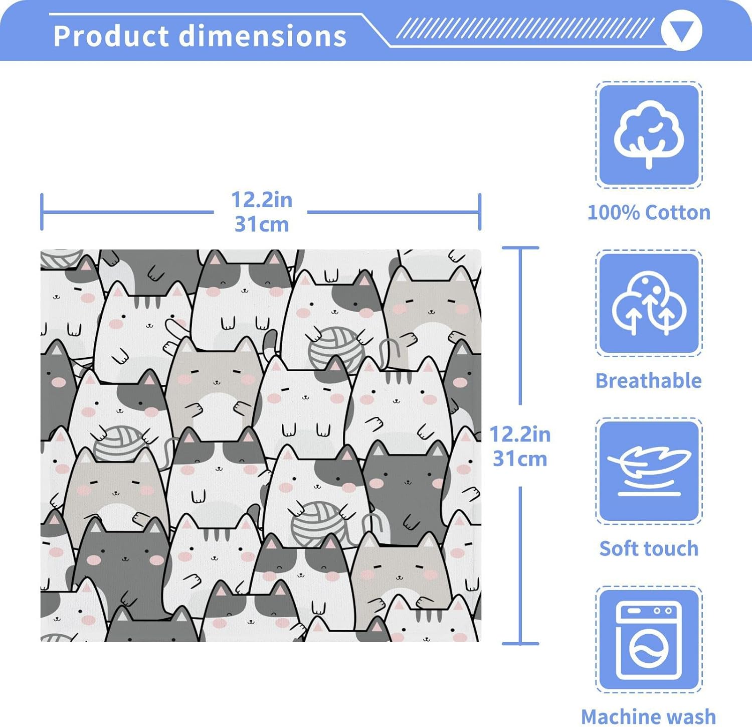 Cute Kitty Washcloths Soft Absorbent