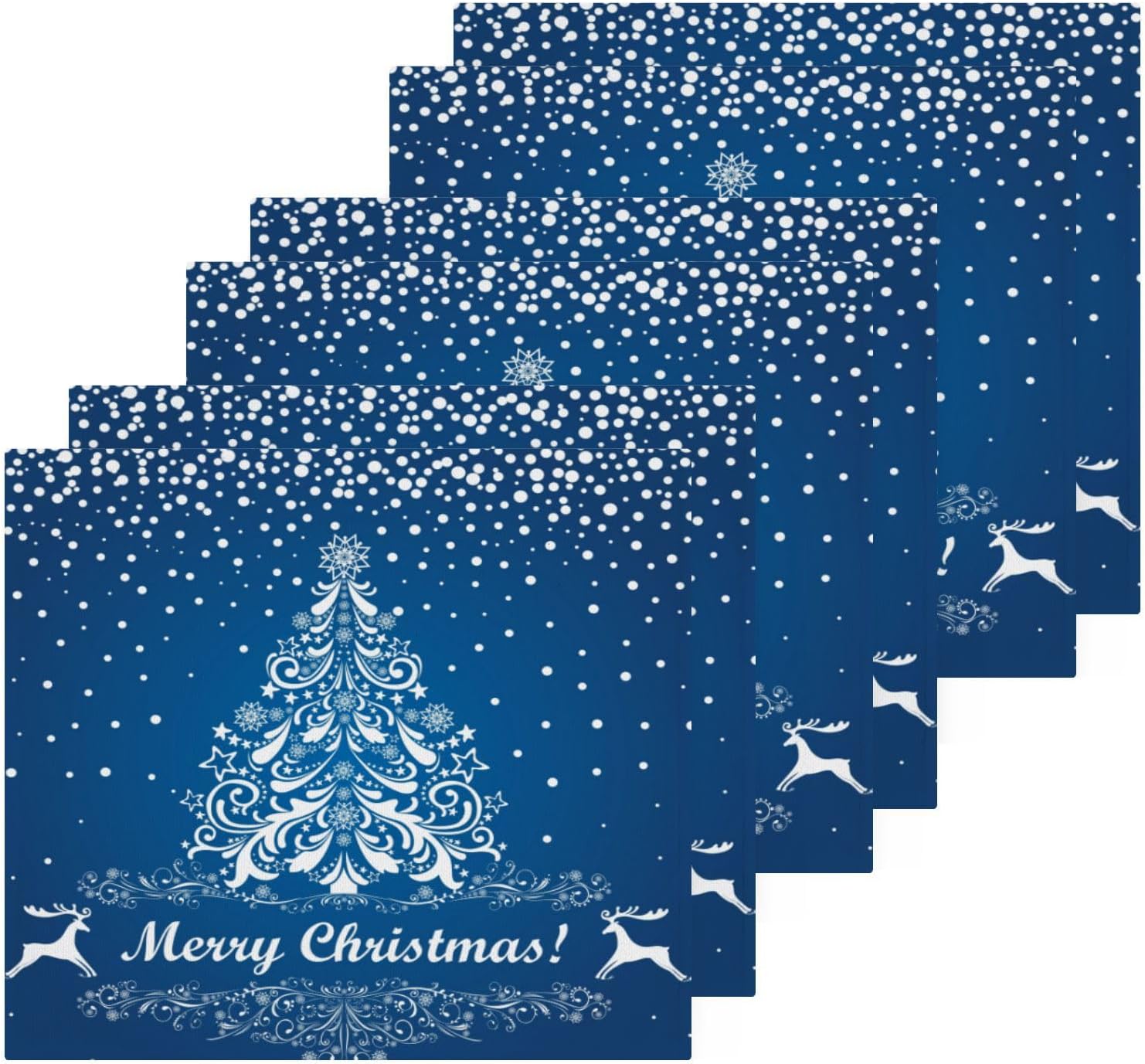 Merry Christmas Blue Washcloth Set 2-Pack for Babies