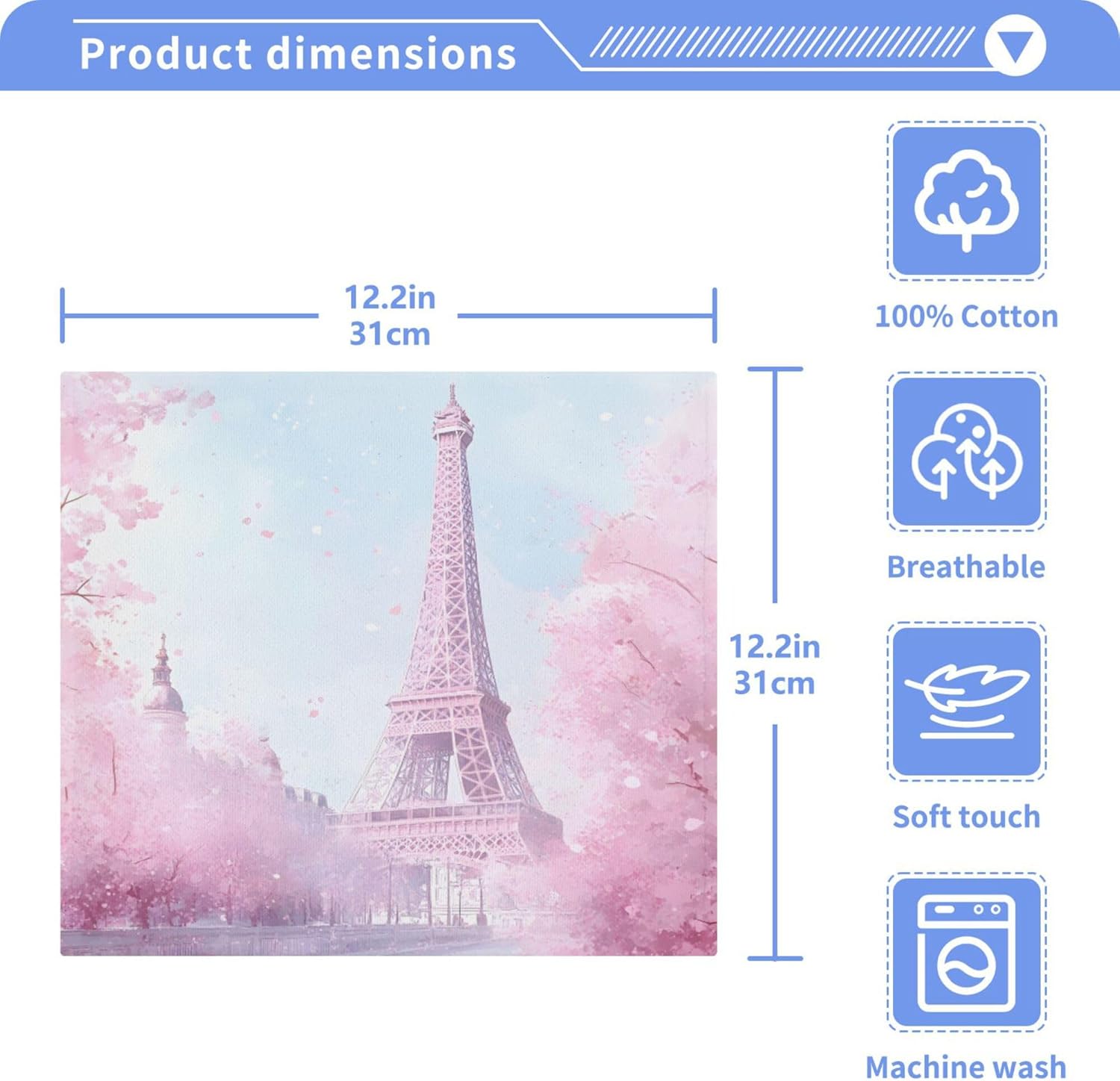 Eiffel Tower Washcloth Set - Fast Drying