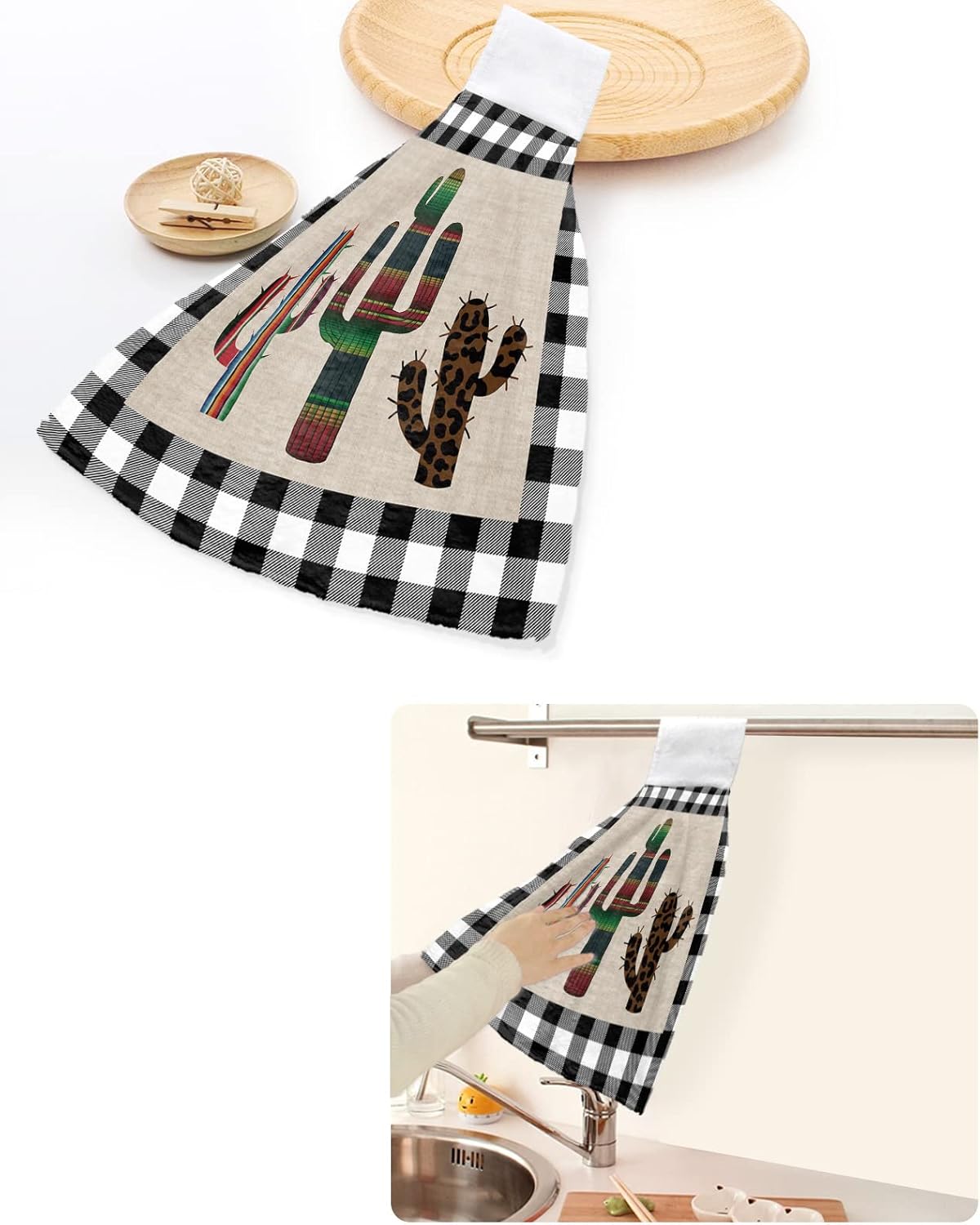 2-Piece Retro Tie Towels with Mexico Stripe Design