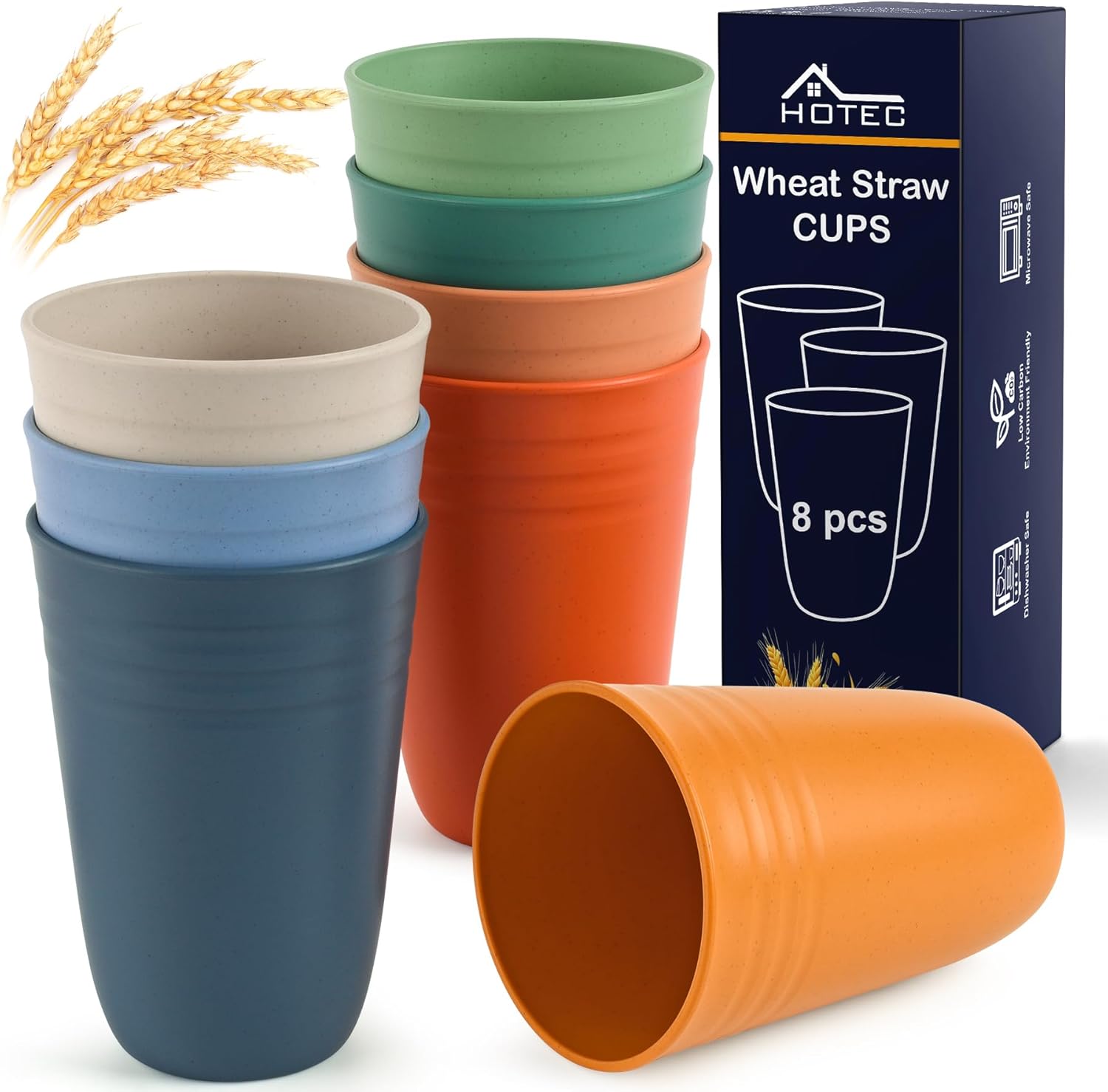 BPA-Free Reusable Plastic Cups 8-Pack