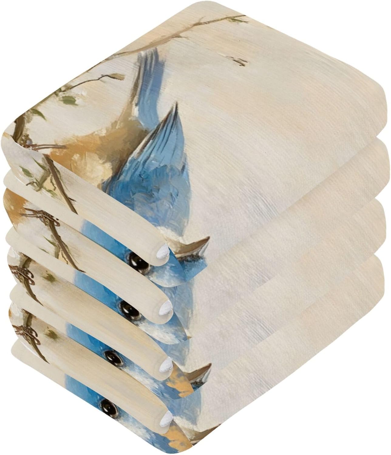 Stylish Xigua Blue Bird Washcloth Set