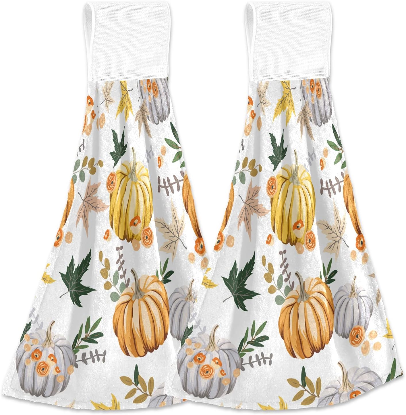 Maple Leaves Autumn Kitchen Hanging Hand Towels 2 PCS