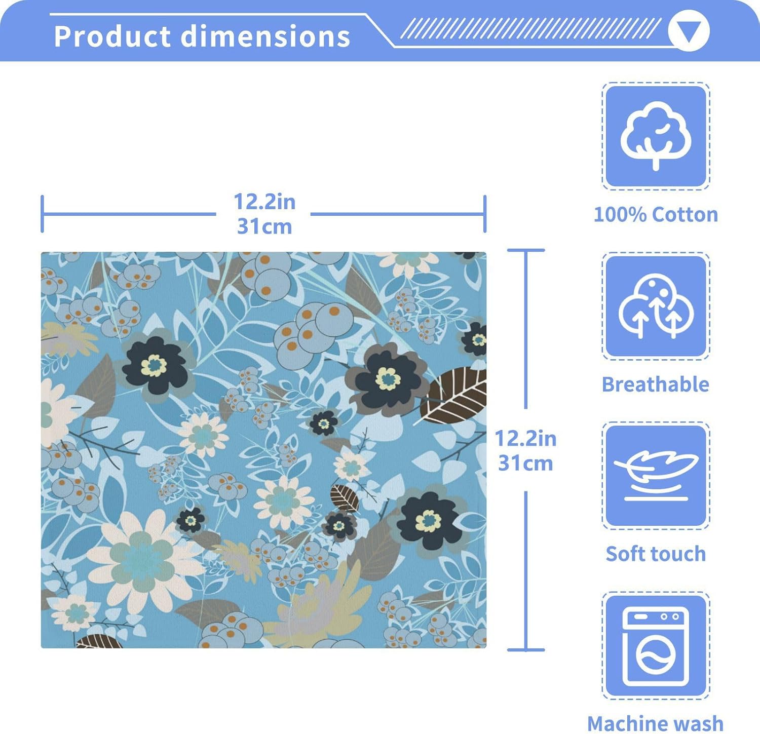 YETTASBIN Abstract Flowers Washcloths 2 Pack